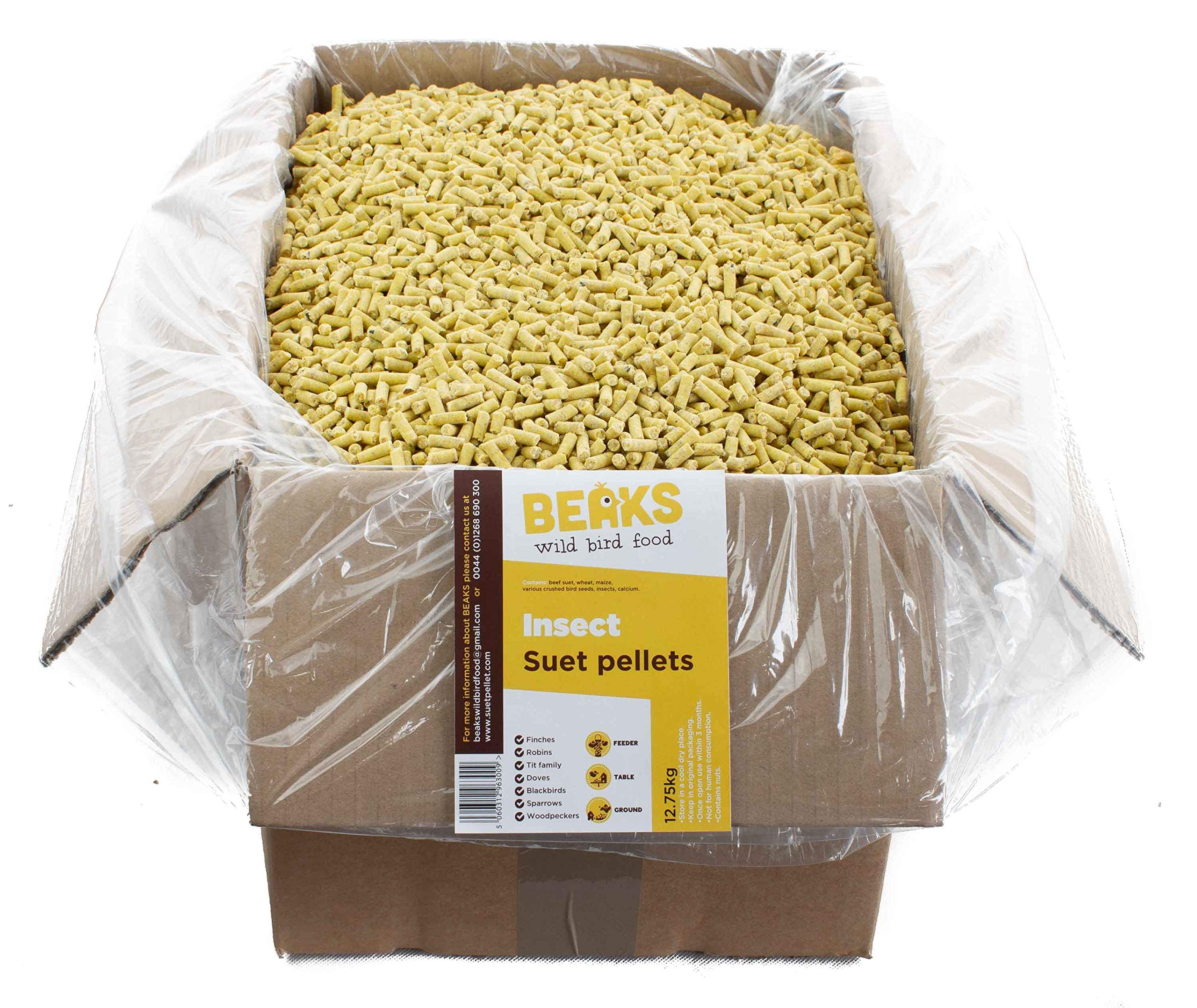 Buy BEAKS wild bird food INSECT suet feed pellets 12.75kg free P&P
