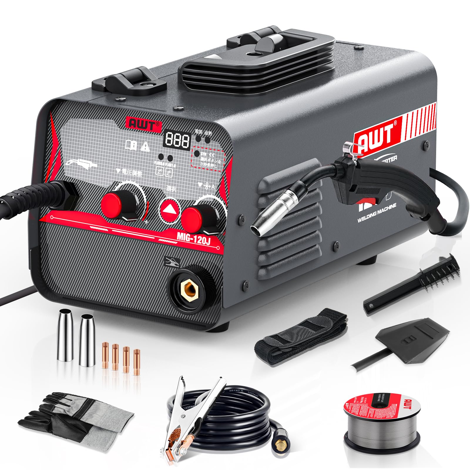 Amazon | AWT 半自動溶接機 100V ノンガスMIG溶接 120A 軽量小型 家庭 