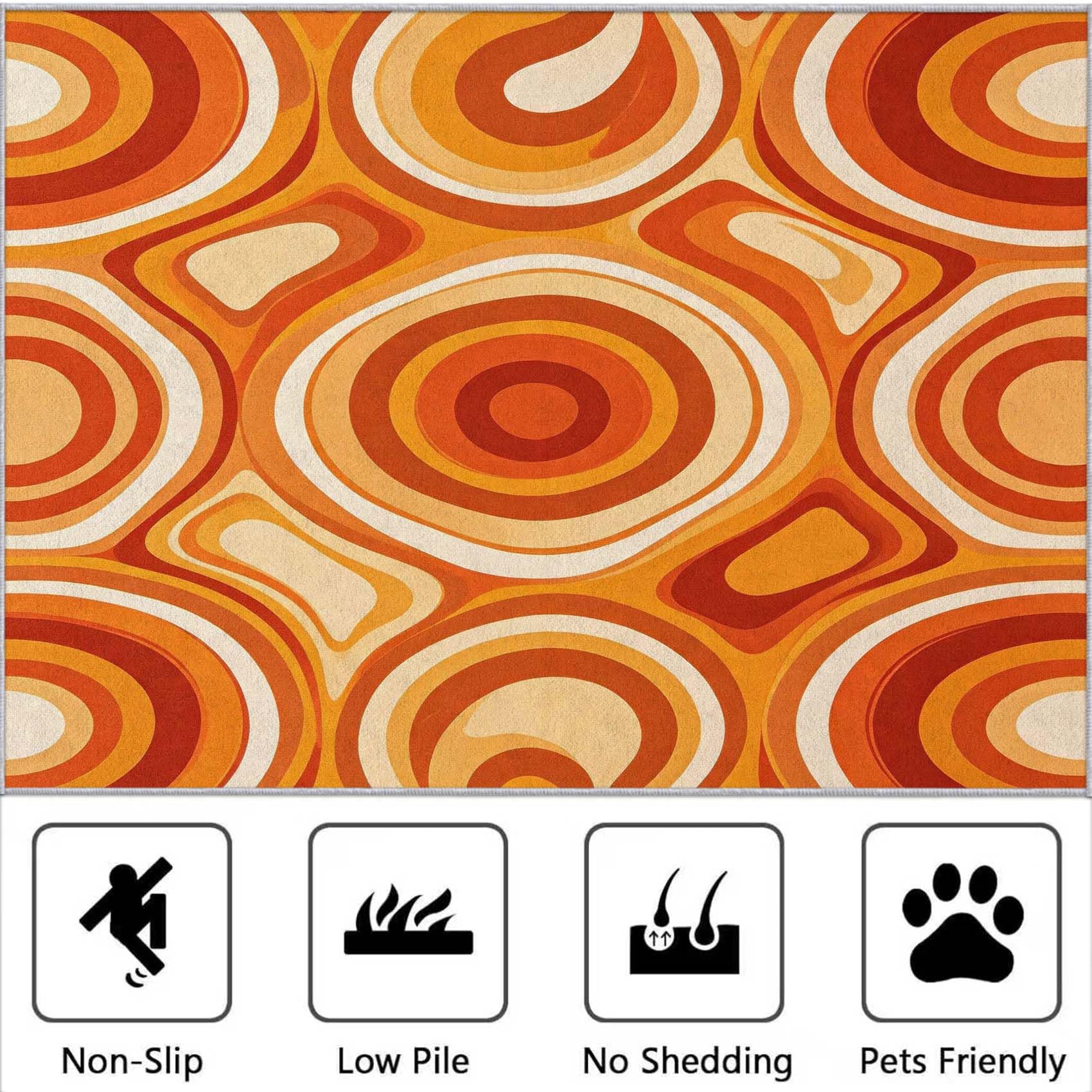Tapis Carré 200x200 cm Motif Ondulé Géométrique 3D Impression Decoration