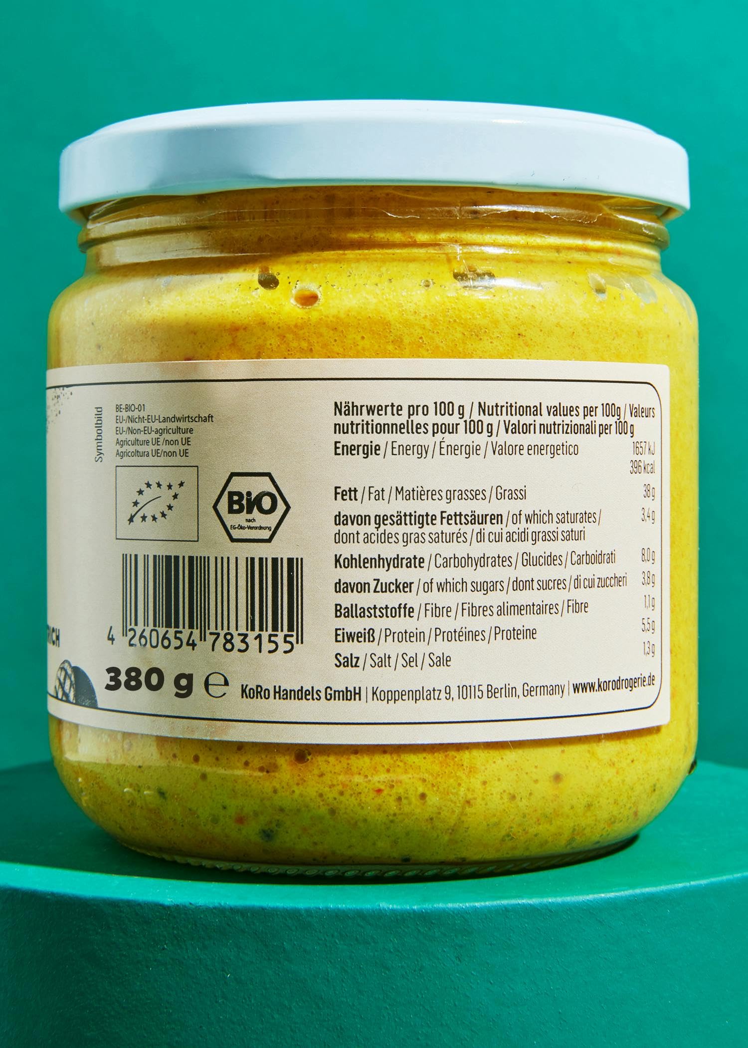 KoRo - Tartinade curry mangue bio 12 x 380 g - Pour tartiner & pour affiner les plats - Vegan & sans sucres ajoutés* - Goût fruité tropical