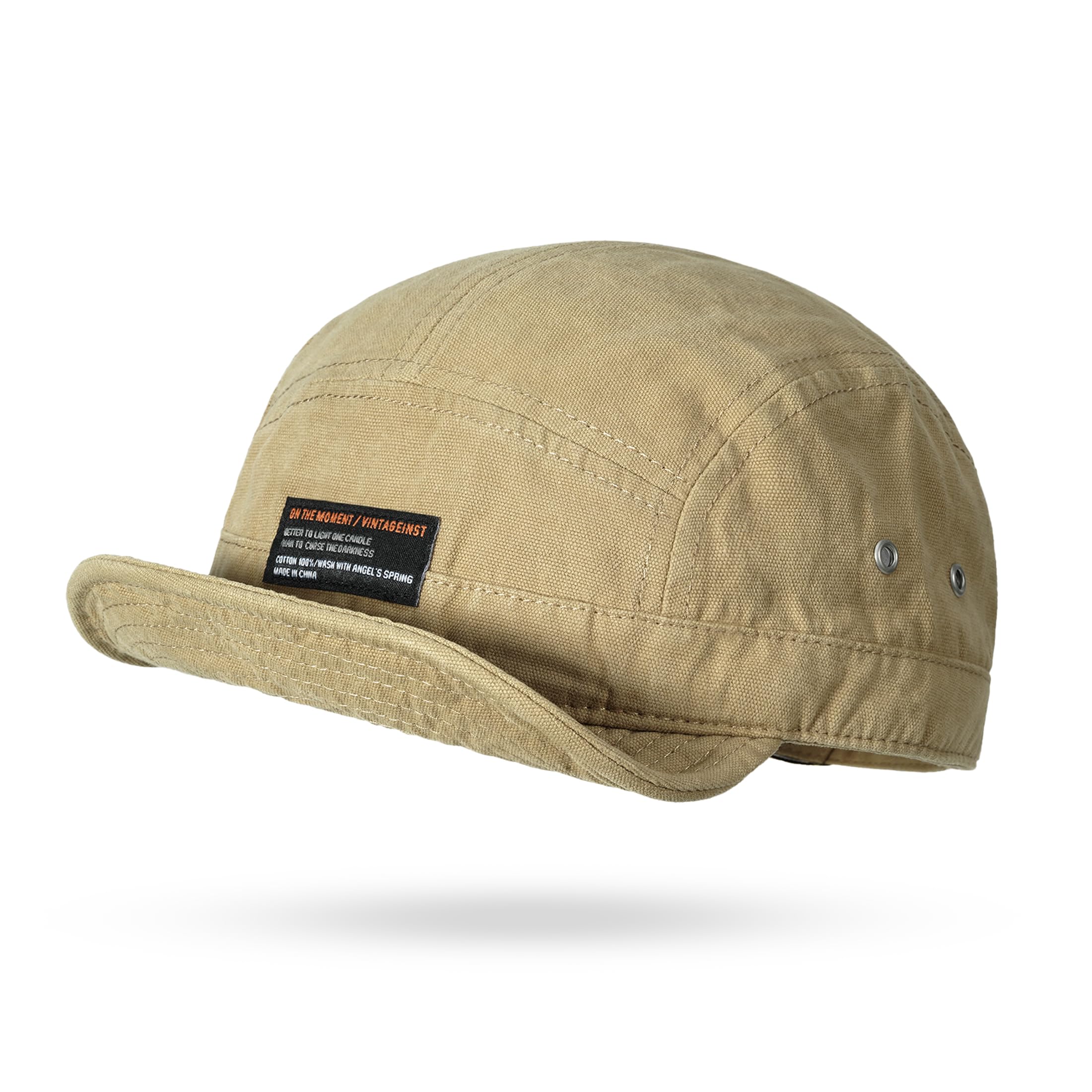 Croogo 5 Panel Short Brim Baseball Cap Soft Trucker Hats Short Bill Cadet Caps Casual Umpire Dad Hats Snapback Hats for Men