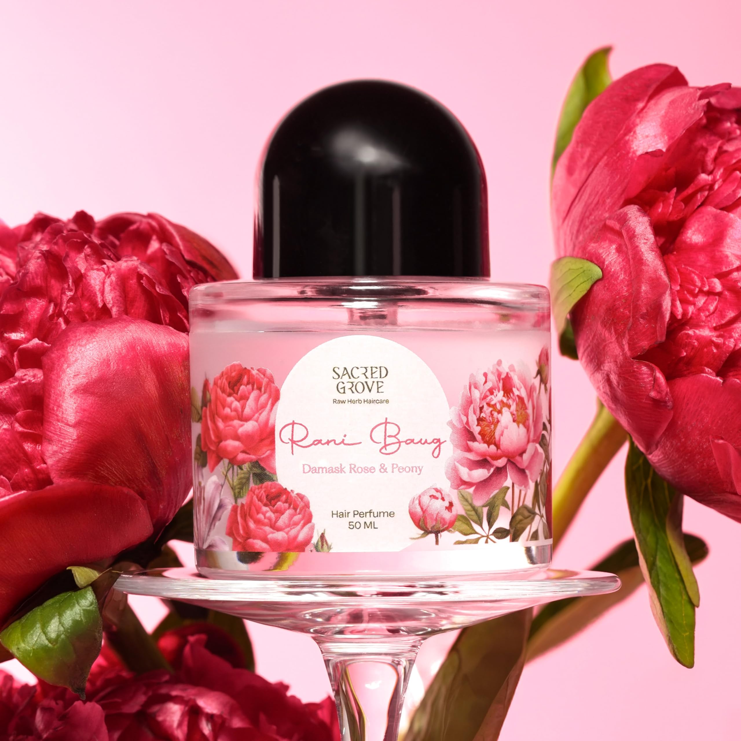 Sacred Grove Hydrating Hair Perfume for Women Rani Baug Floral Hair Mist Water Based & Alcohol Free, Unisex Hair Perfume, 50ml