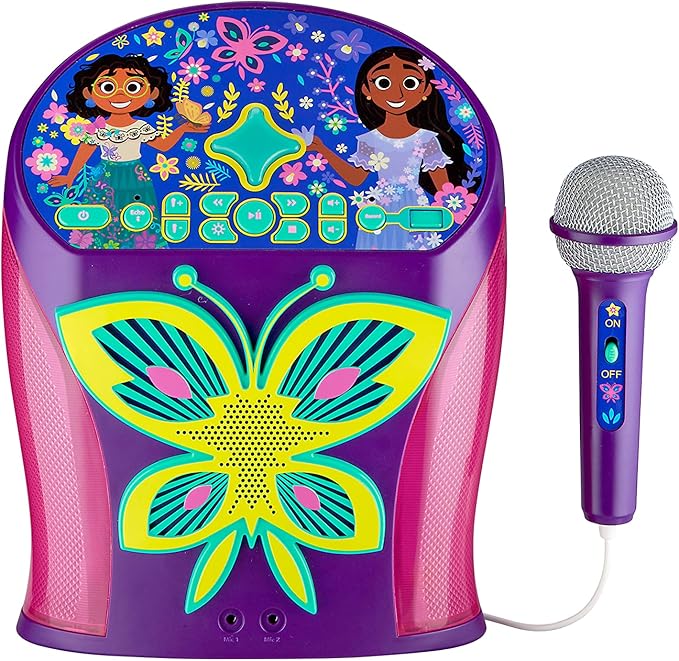 eKids Disney Encanto Karaoke Machine, Easily Access Disney Playlists