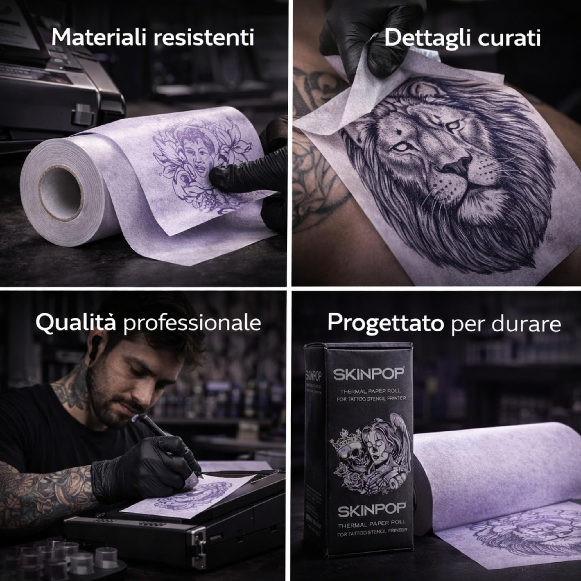 Rotolo Carta Stencil Paper PRO (21 cm x 30 mt) - Stencil tattoo Compatibile per Stampanti Termiche Trasferimento Preciso - Linee Nitide Alta Aderenza - Ideale Realismo e Dettagli Complessi