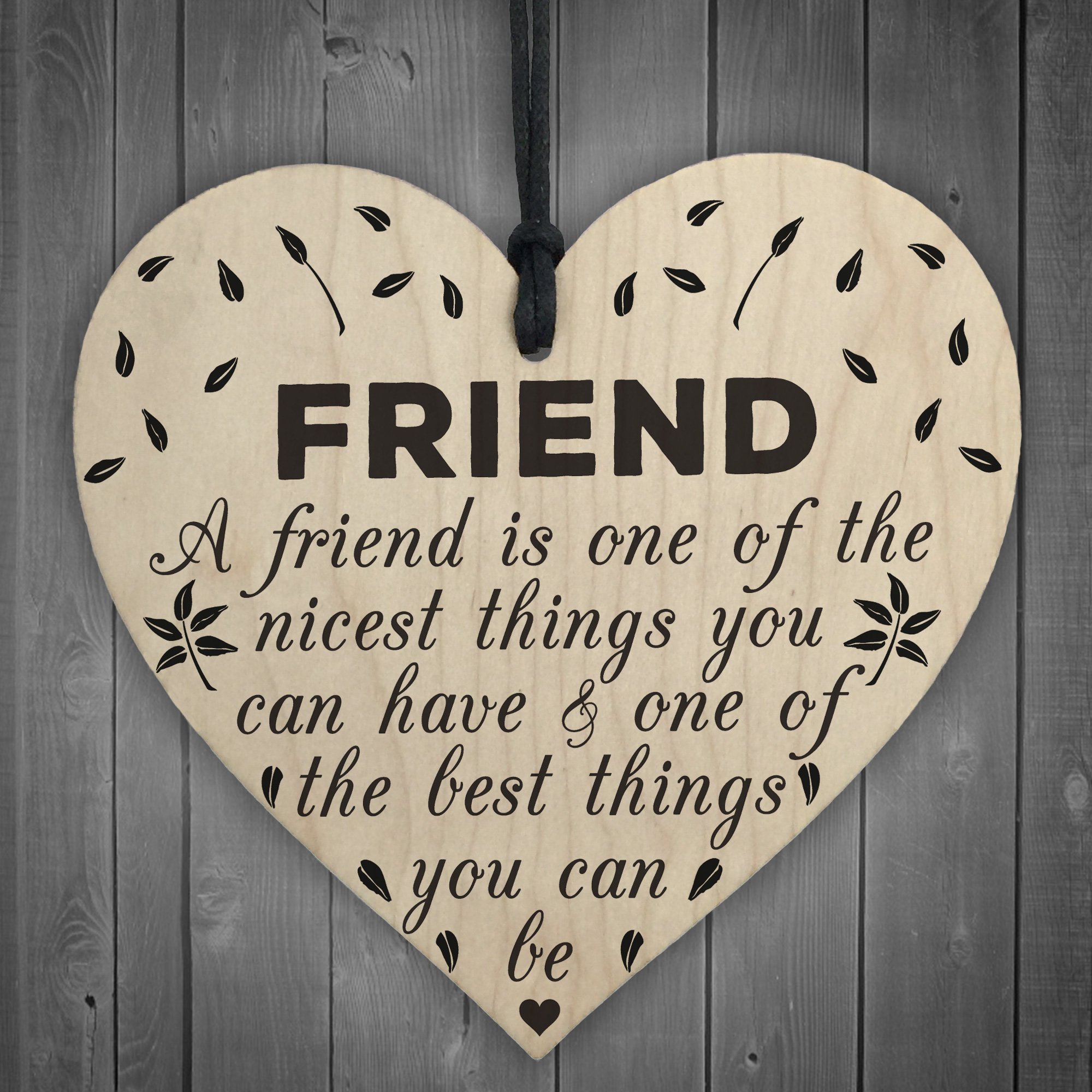 Red Ocean Being A Friend Is The Nicest Thing Wooden Hanging Heart Friendship Plaque Gift