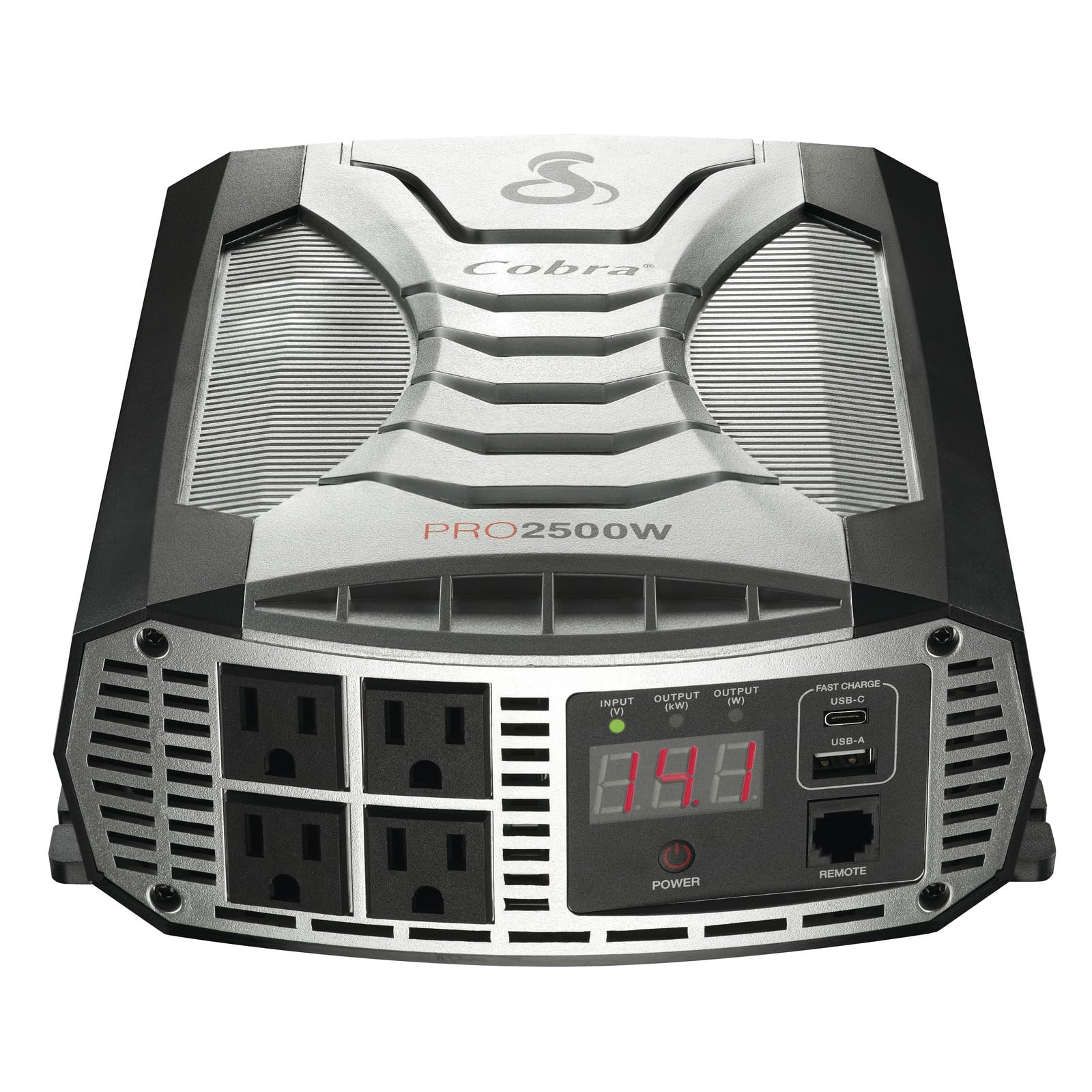 Cobra PRO 2500W Professional Grade Power Inverter, Portable – 2500-Watt Car Charger, 4 Grounded AC Outlets, 2 Fast Charge USB Ports and Remote Controller (CPIALCDG1) Compatible