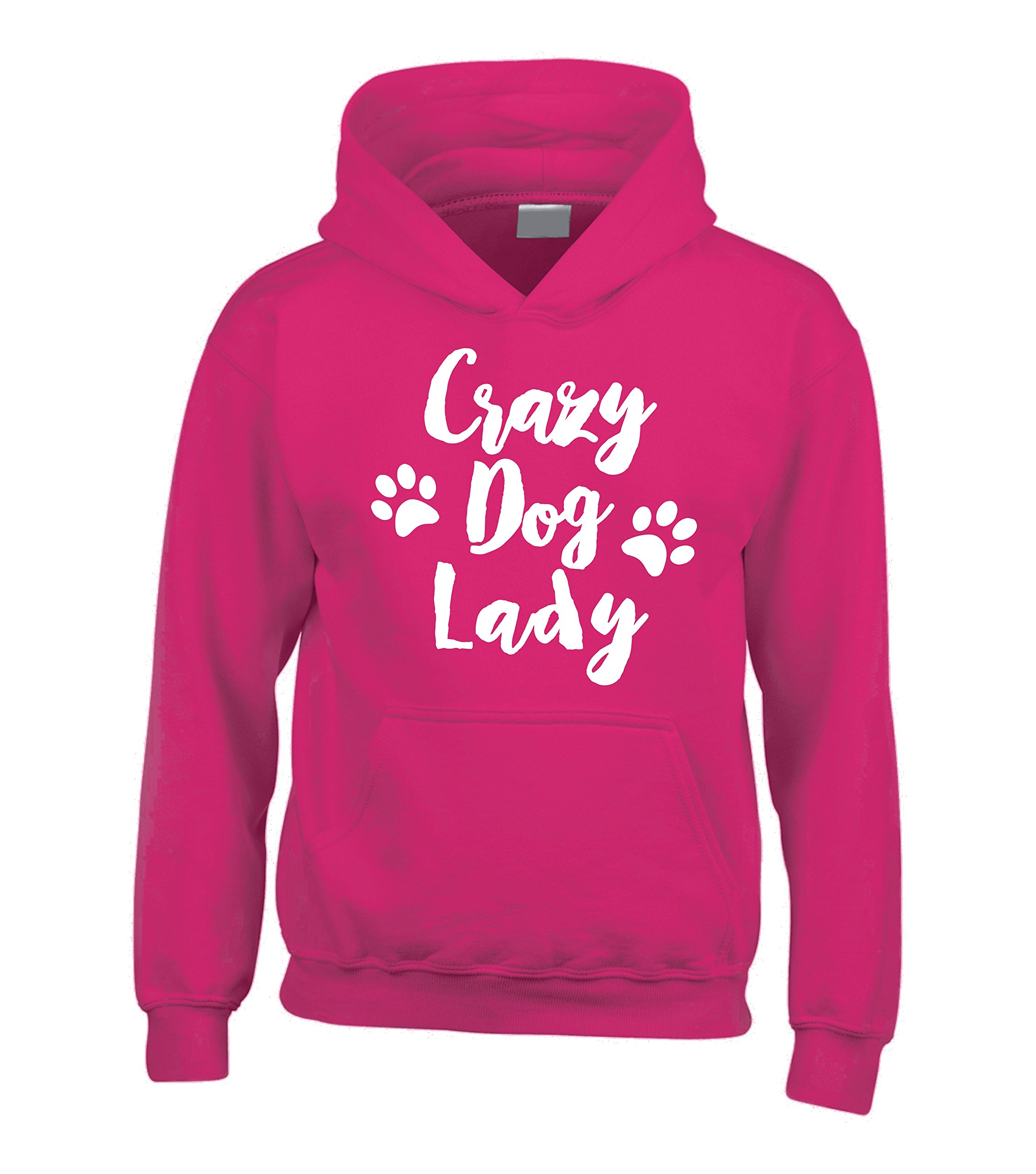 Edward Sinclair | L 14-16 (44") | Crazy Dog LadyDESIGN2 | Fuchsia Hoodie with white print