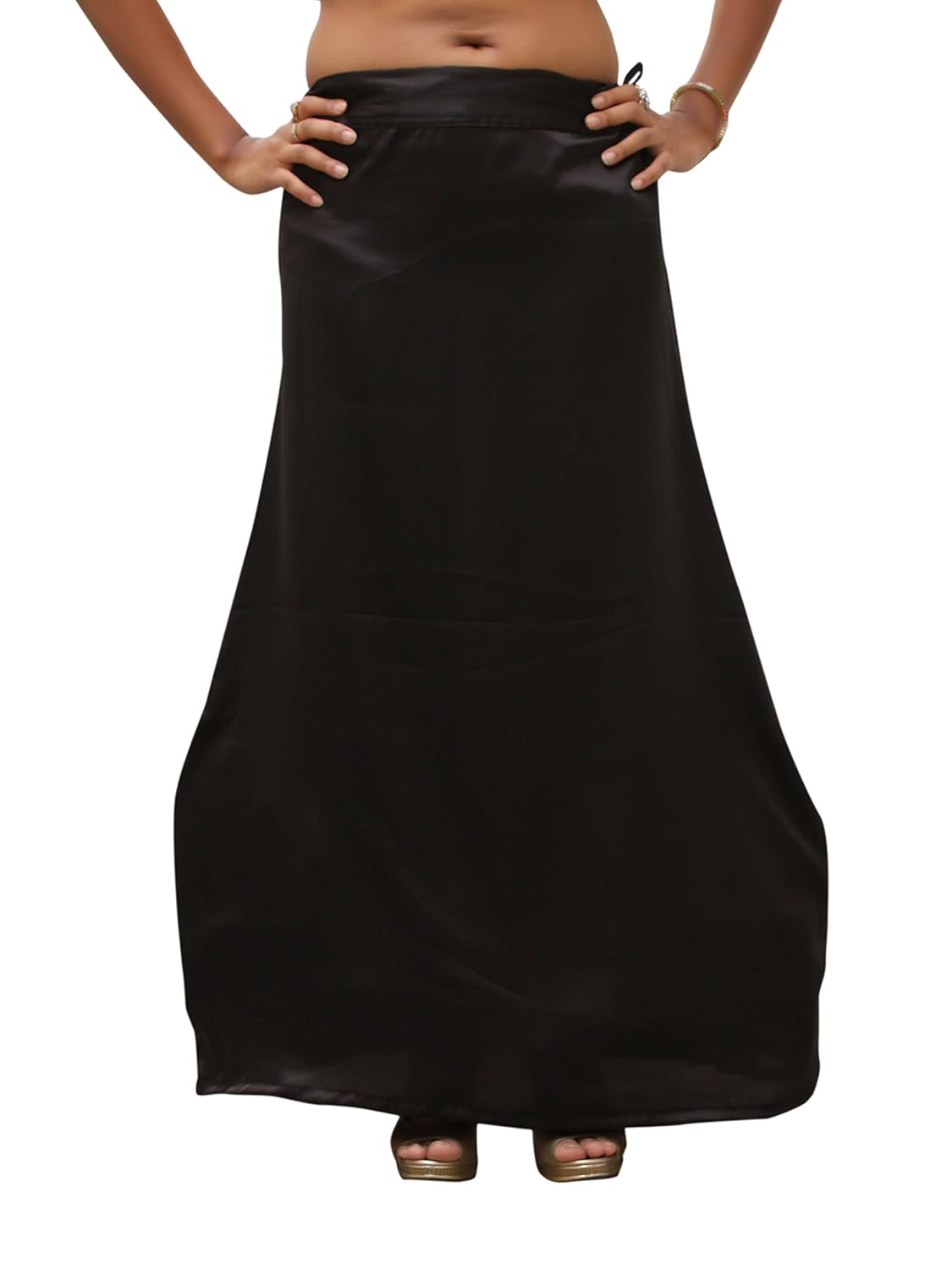 Buy S.K. Textiles Satin Cancan 3 Layered Petticoat BLACK SMALL ...
