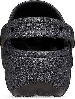 Crocs Women's Classic Platform Glitter Clog, Black, 4