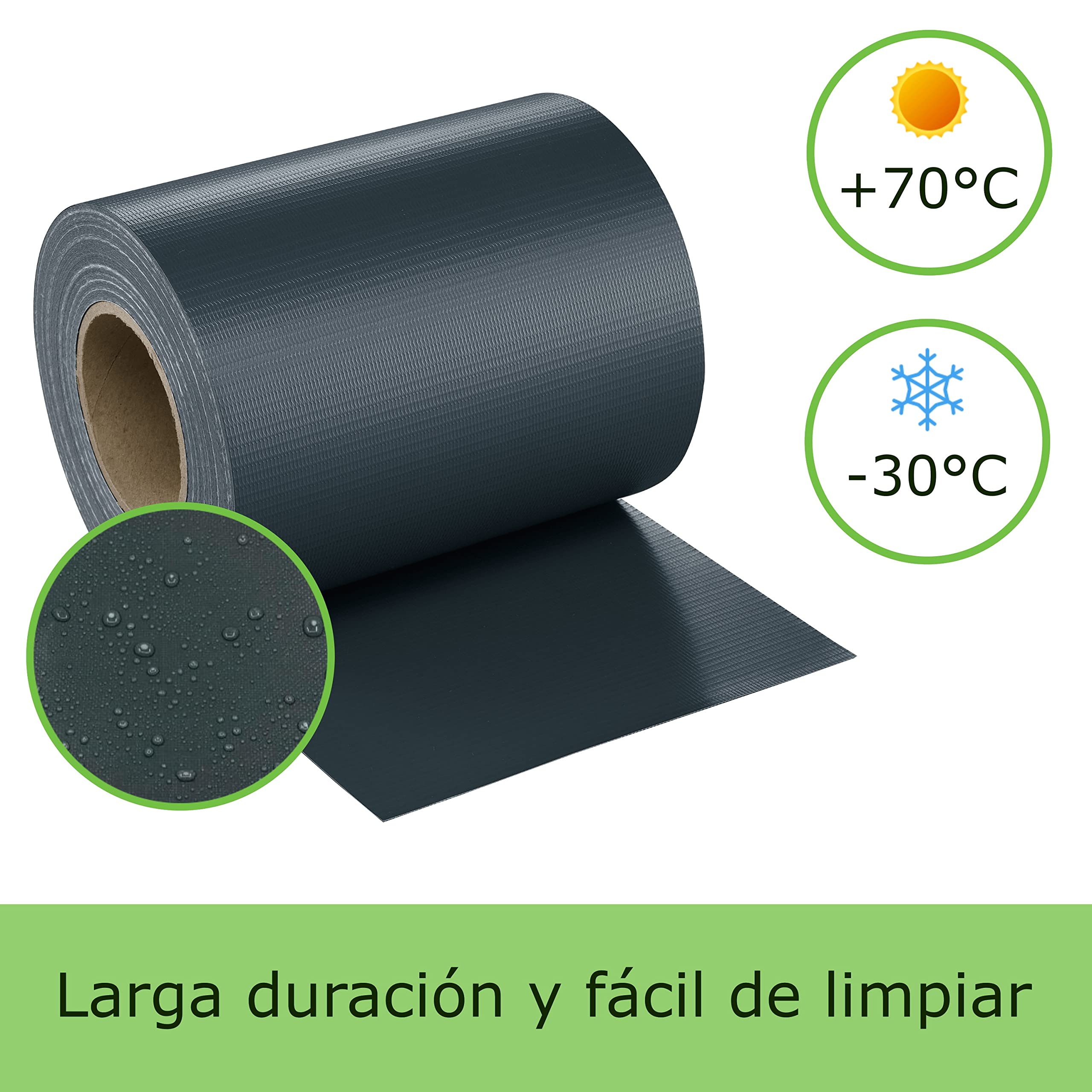 Workinghouse PVC pantalla de privacidad tiras para valla de doble piquete - 650g 35m x 19cm - valla de privacidad valla de jardín pantalla de privacidad película de valla - incl. 26 clips
