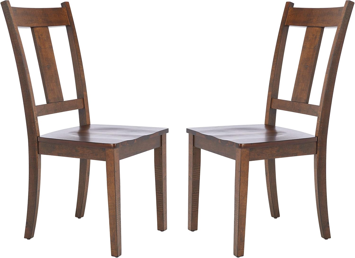 Rustic Café Finish Classic Splat Back Dining Chair Set of 2