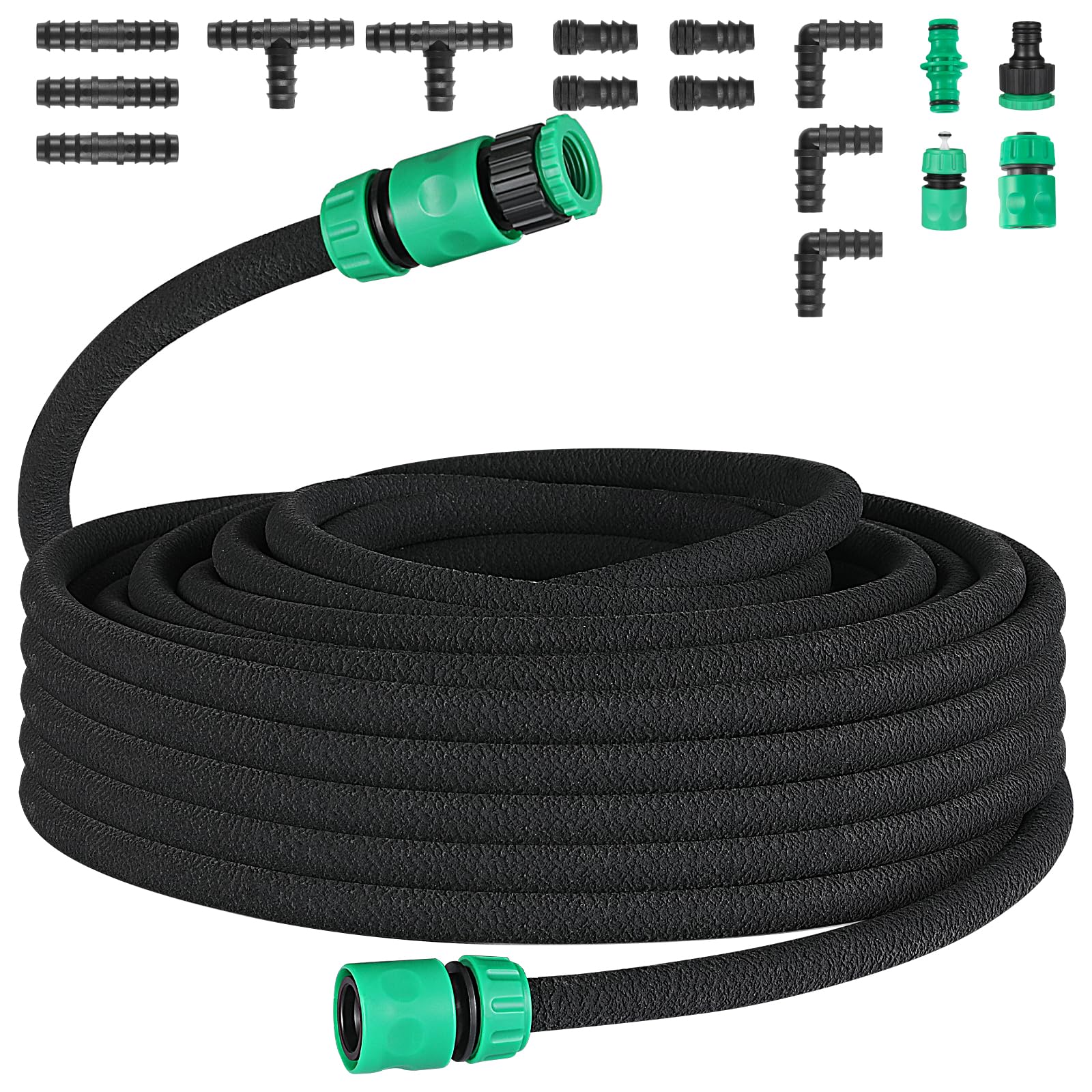 MAMIZO 50M Drip Hose Set, Soaker Hose Set, Porous Pipe Leaky Pipe, Garden Hose for Watering, Gardens, Lawn, Patios, Black — view 10