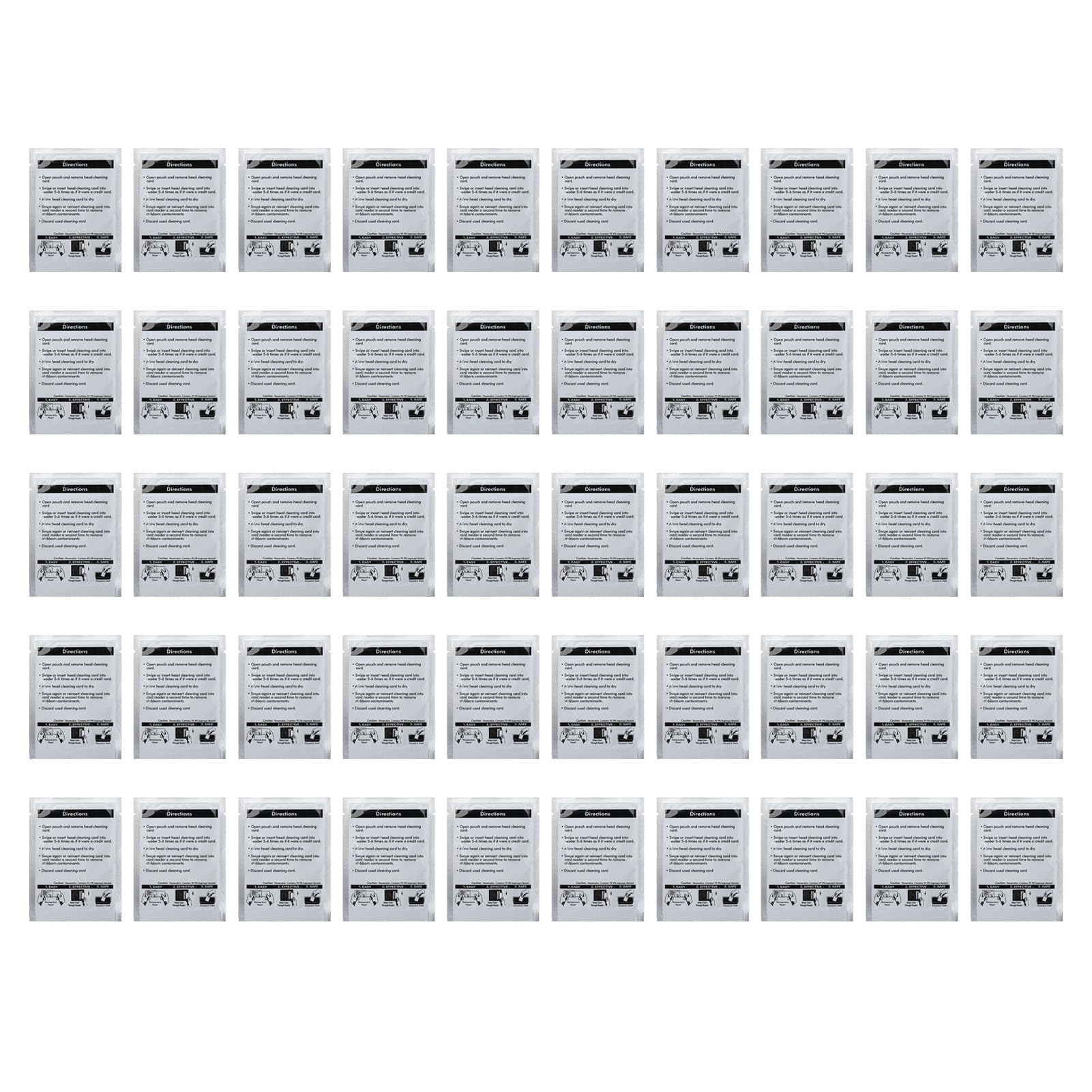 Limpiador de Lectores de Tarjetas de Crédito, Tarjetas de Limpieza de Terminales Deslizantes POS, 50 Unidades, Empaquetadas Individualmente, Amplias Aplicaciones para Cajeros