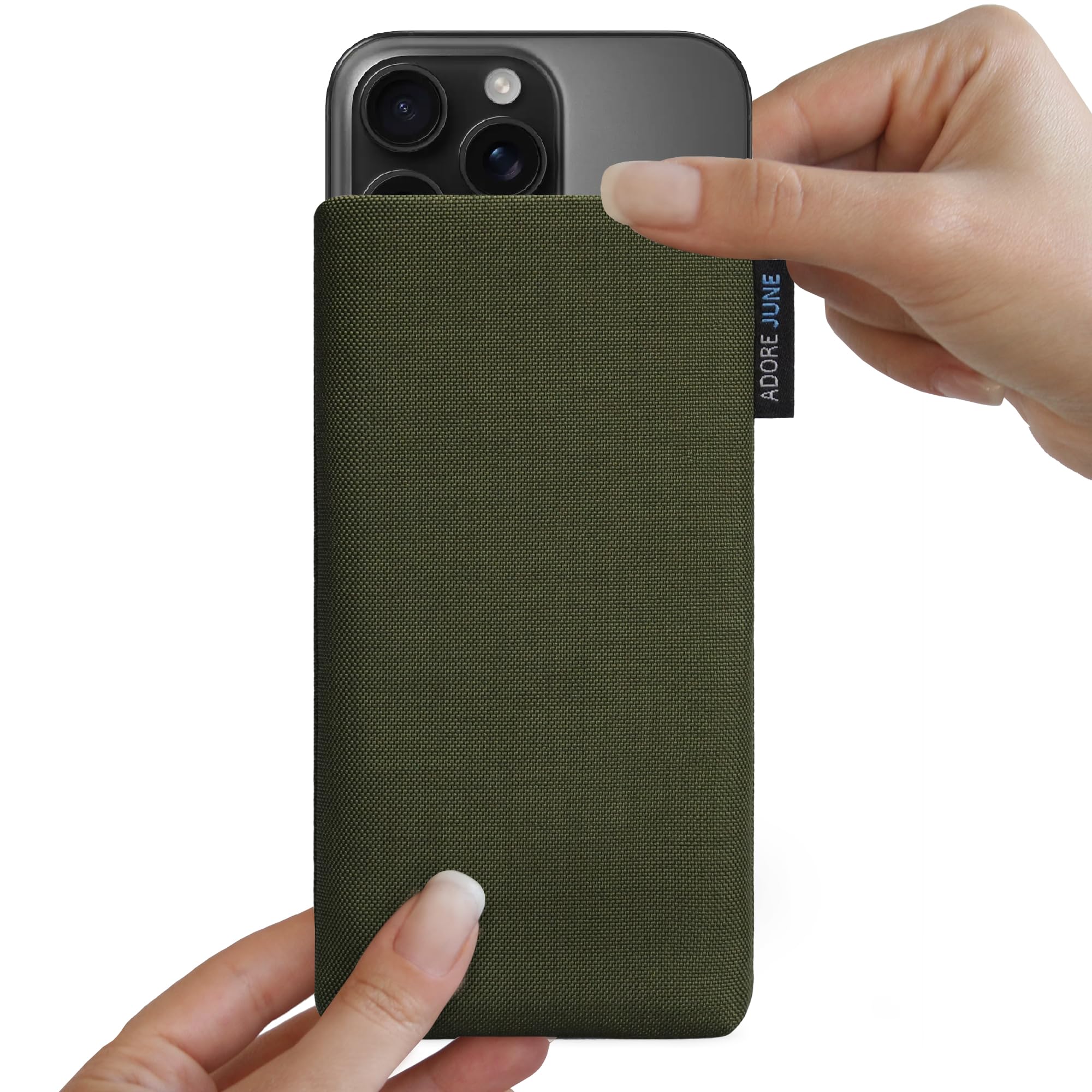 Custodia Triangle Per IPhone 16 Pro Max 2024 - Tessuto Cordura Impermeabile, Con Puliscischermo, Nero - Foto 6