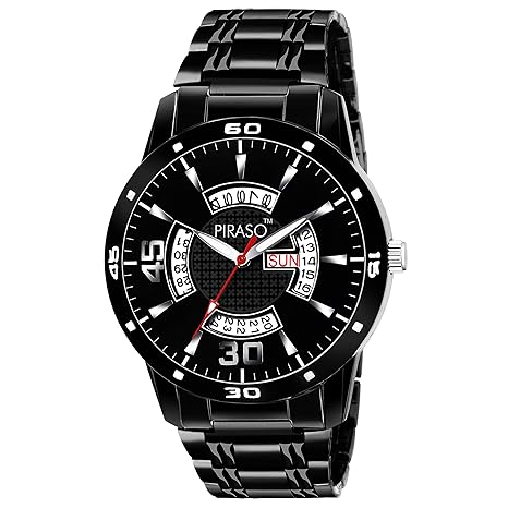 Times Quartz Day & Date Series Watch for Mens & Boys 1146-BLACK -BK-CK