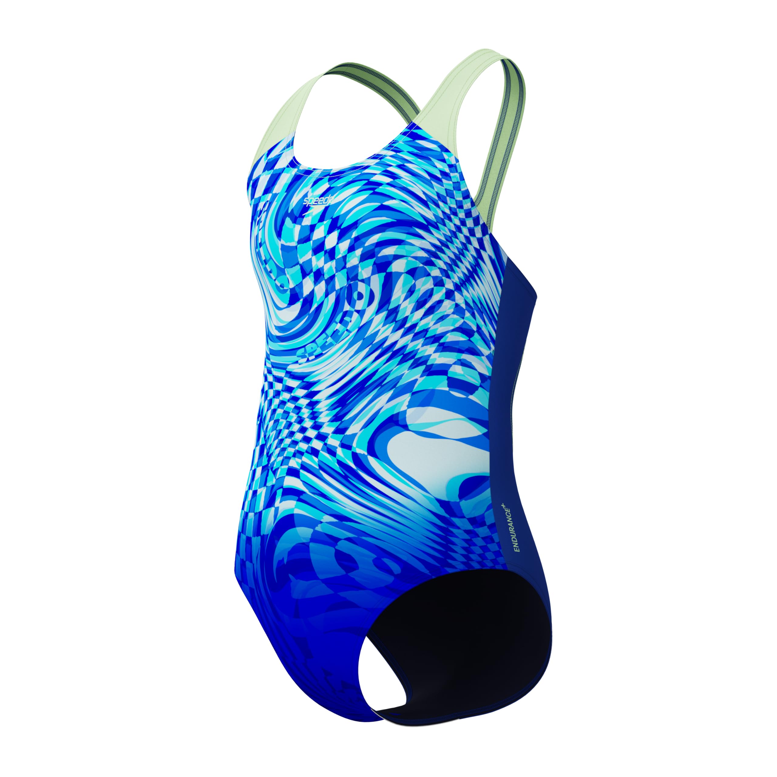 Speedo Maillot de bain pour fille avec imprimé saphir foncé/trèfle pâle