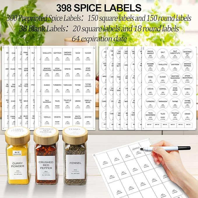 Turn your kitchen into a well-organized culinary haven with our Complete Spice Jars Set. With its neat and organized labeling system, you can quickly identify each spice, making meal preparation more efficient and enjoyable. We are committed to providing exceptional customer service and support, ready to address any questions or concerns you may have. Transform the way you store and use spices, and experience the joy of a clutter-free, aesthetically pleasing kitchen with our premium spice jars.