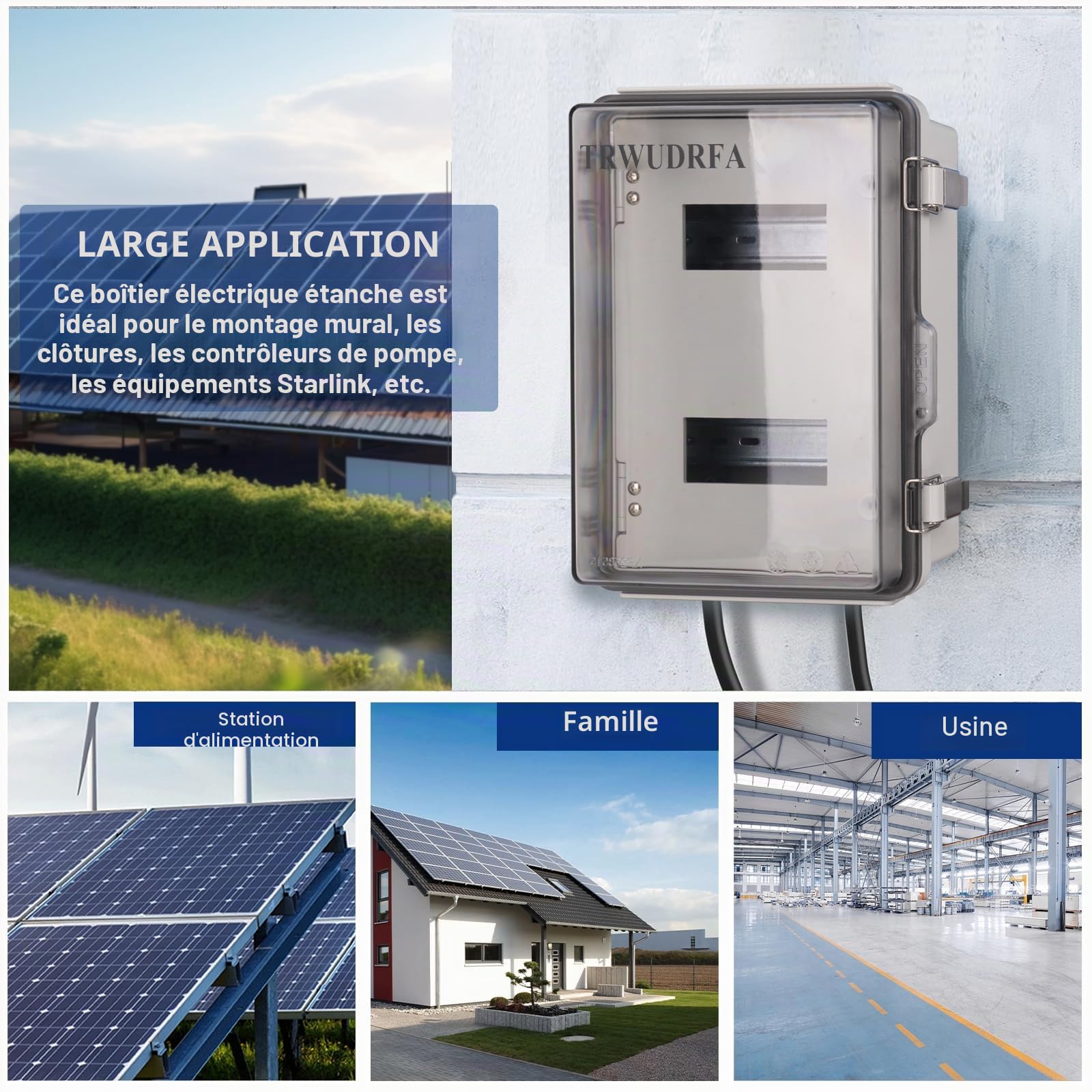 Coffret Electrique Etanche pour l'extérieur - Boîtier de distribution IP65 apparent pour 12 modules avec porte transparente et porte intégrée - Boîtier électrique DIY en plastique ABS Boîtier