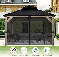 Vista 4 de Aoodor Mosquitera Universal para Gazebo de 10 x 10 pies, 4 Paneles Laterales de Repuesto con Cremalleras Dobles para Patio, Patio Trasero, Terraza