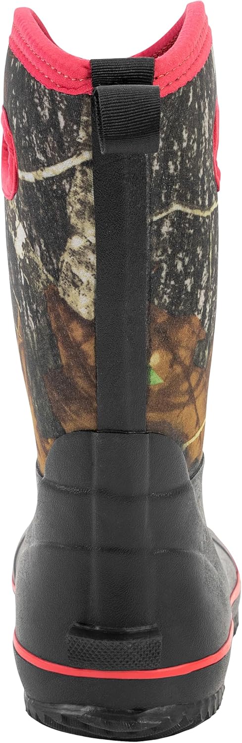 Ubon Rain Boots for Women Waterproof, Insulated Neoprene Rubber Boots Mid Calf, Pull On Mud Boots Gardening Farm Barn Shoes