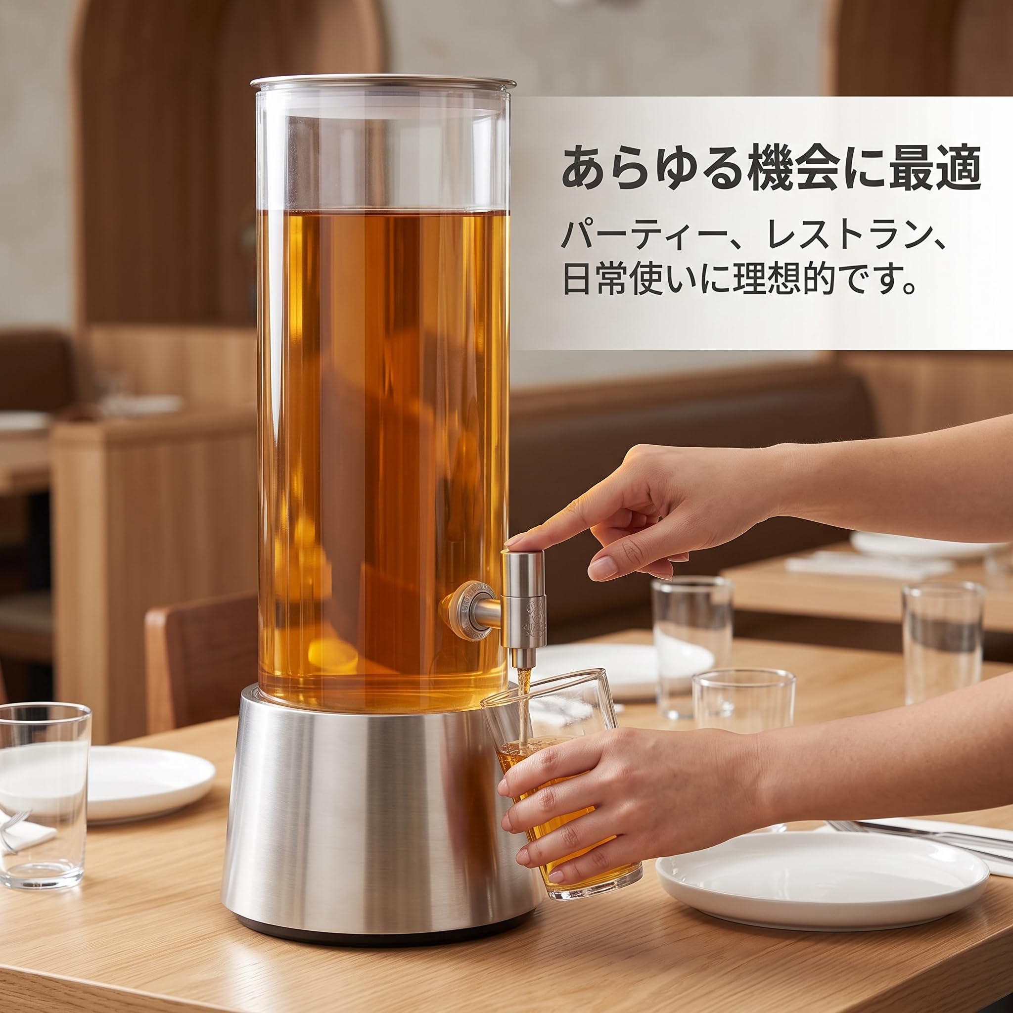 Dispensador 3L Metal con Grifo para Bebidas, Recipiente para Bebidas Frías para Restaurante, para Agua, style to 3
