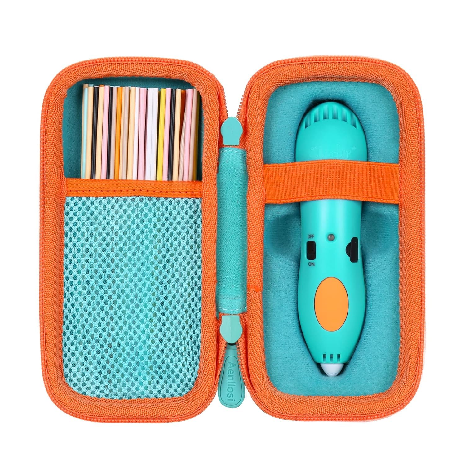 Aenllosi Storage Case Compatible with 3Doodler Start+ Essentials (2024) 3D Pen,Holders for 3D Printing Filament Refill Pack and USB Cable(Only Case,Mint)