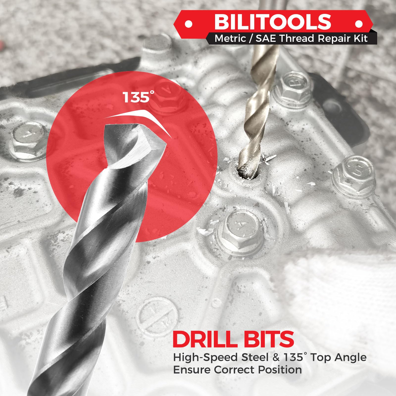 BILITOOLS Helicoil - Kit di riparazione filettature metriche M7 x 1.0 HSS, kit di riparazione elicoil