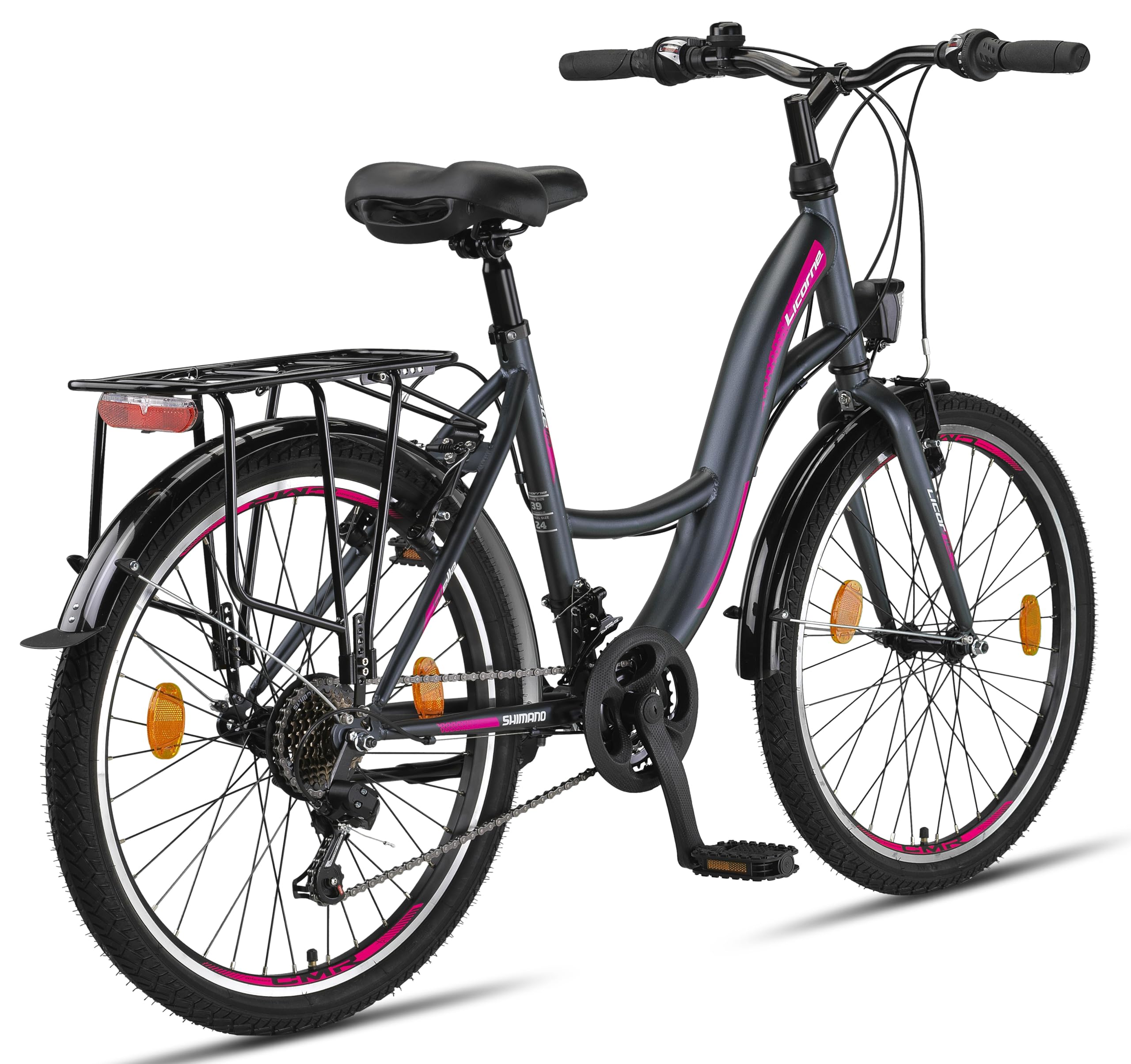 Licorne Bike Stella Premium City Bike en vélo de ville de 20, 24, 26, 28", pour filles, garçons, hommes et femmes, 21 vitesses (6 vitesses pour 20") Vélo hollandais