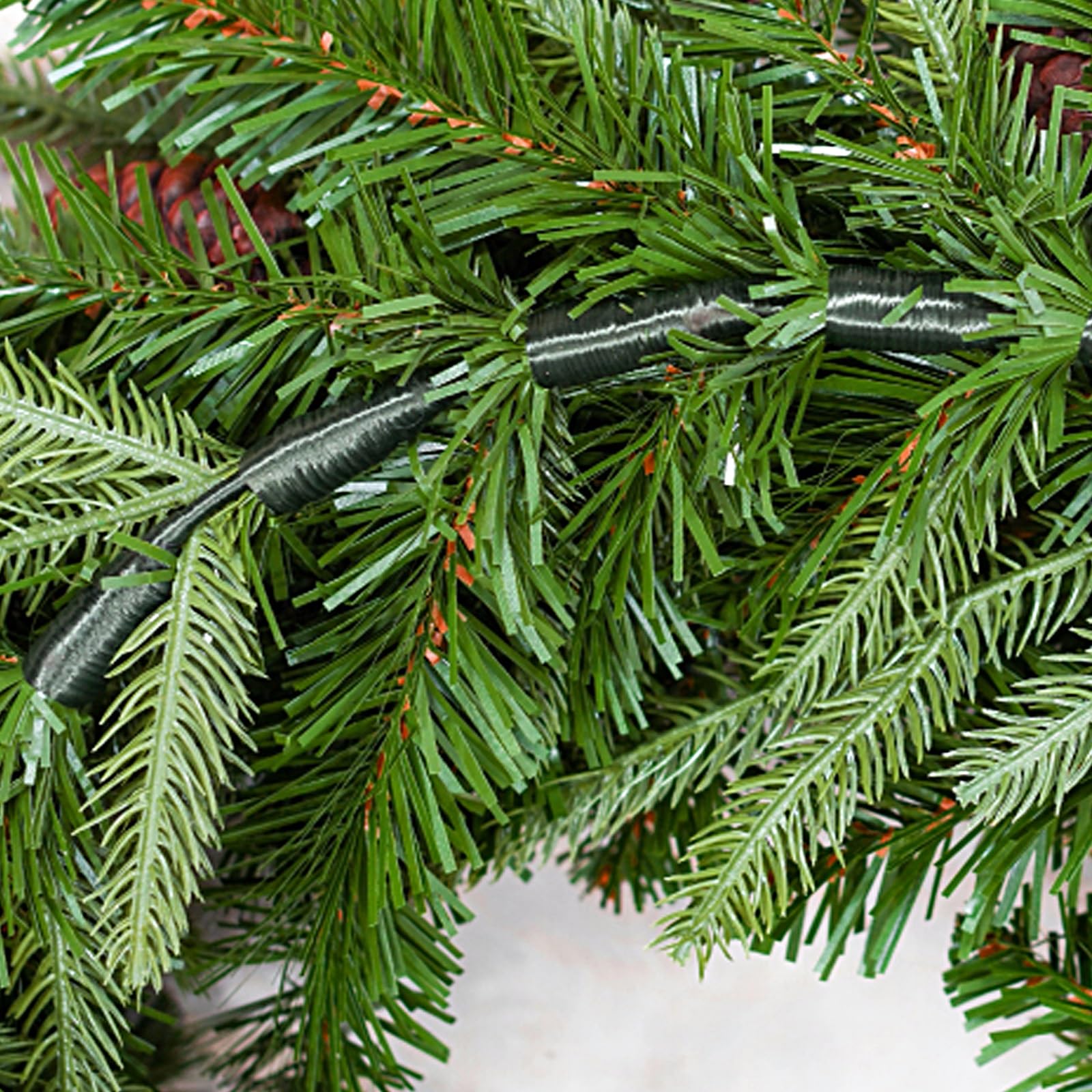 2,7 m Christmas Garland, Decoracion Navidad, Guirnaldas de Navidad, para Repisas, Escaleras, Decoración Al Aire Libre(Gold)