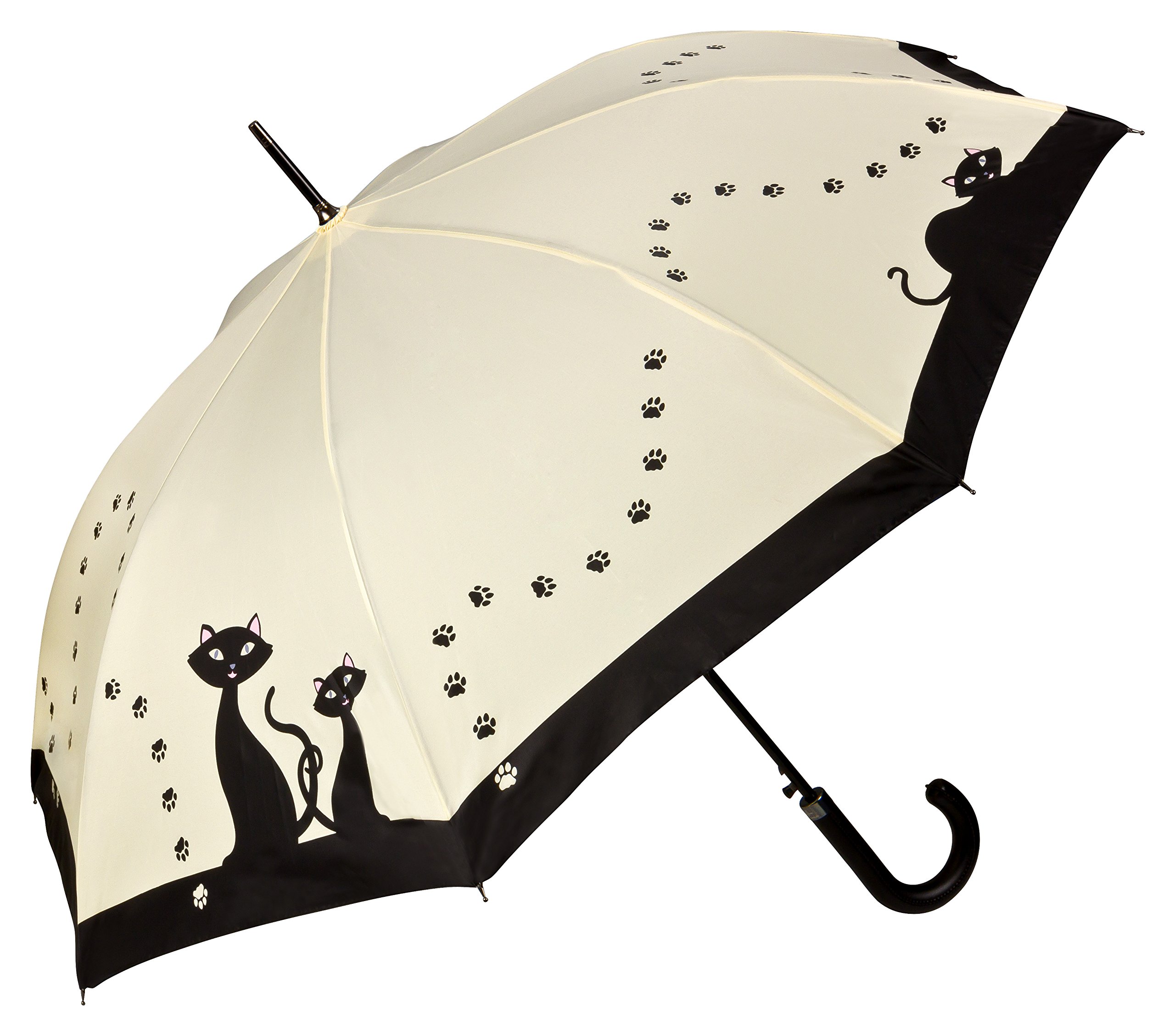 Black Cats Art Print Walking Length Umbrella