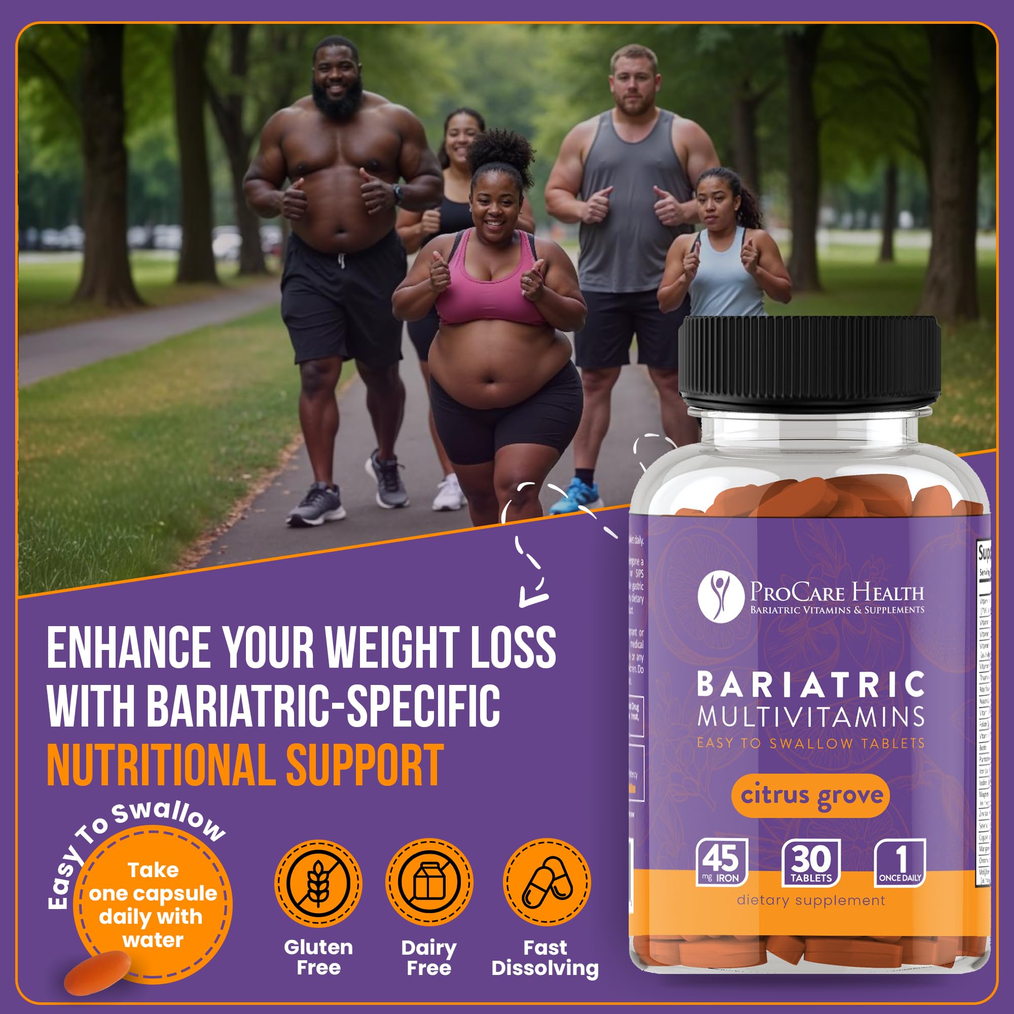ProCare Health Easy-45 Bariatric Multivitamin | Citrus Grove Tablets | 30ct — Amazon image 4