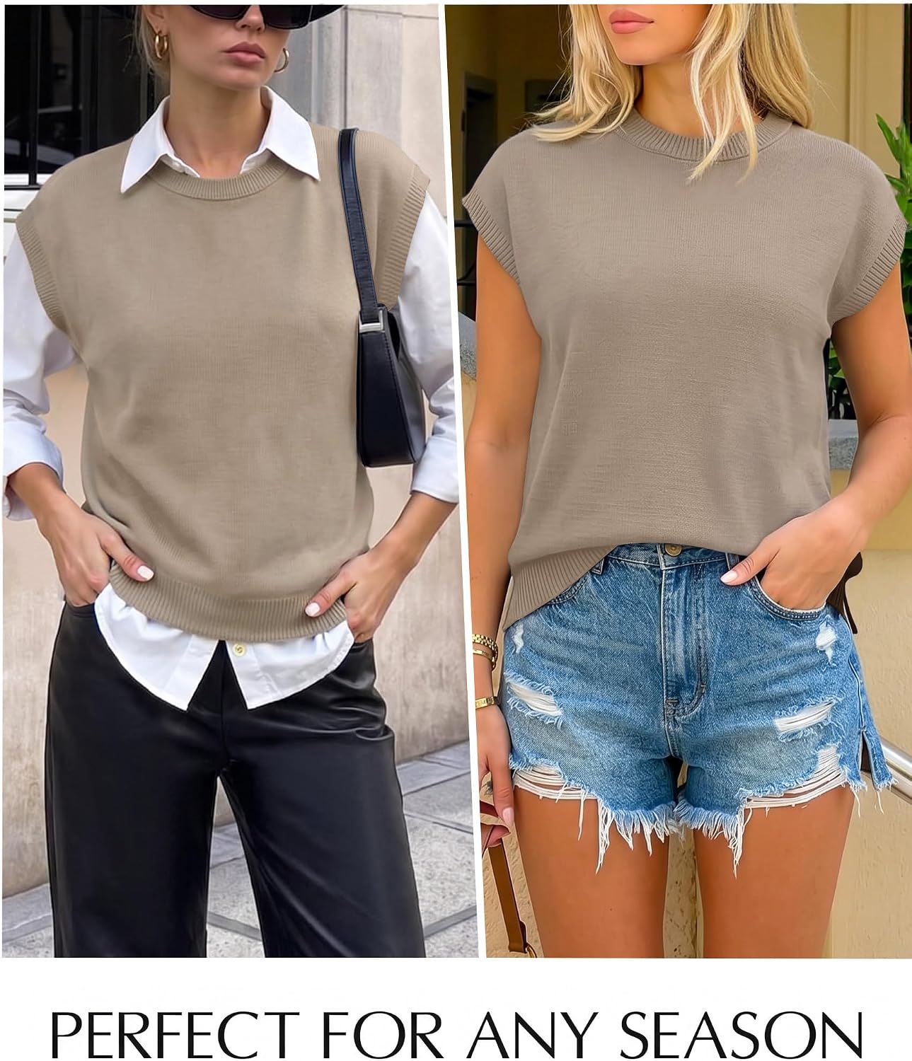 MEROKEETY Women's Fall Floral Short Sleeve Sweaters Cute Trendy Work Tops