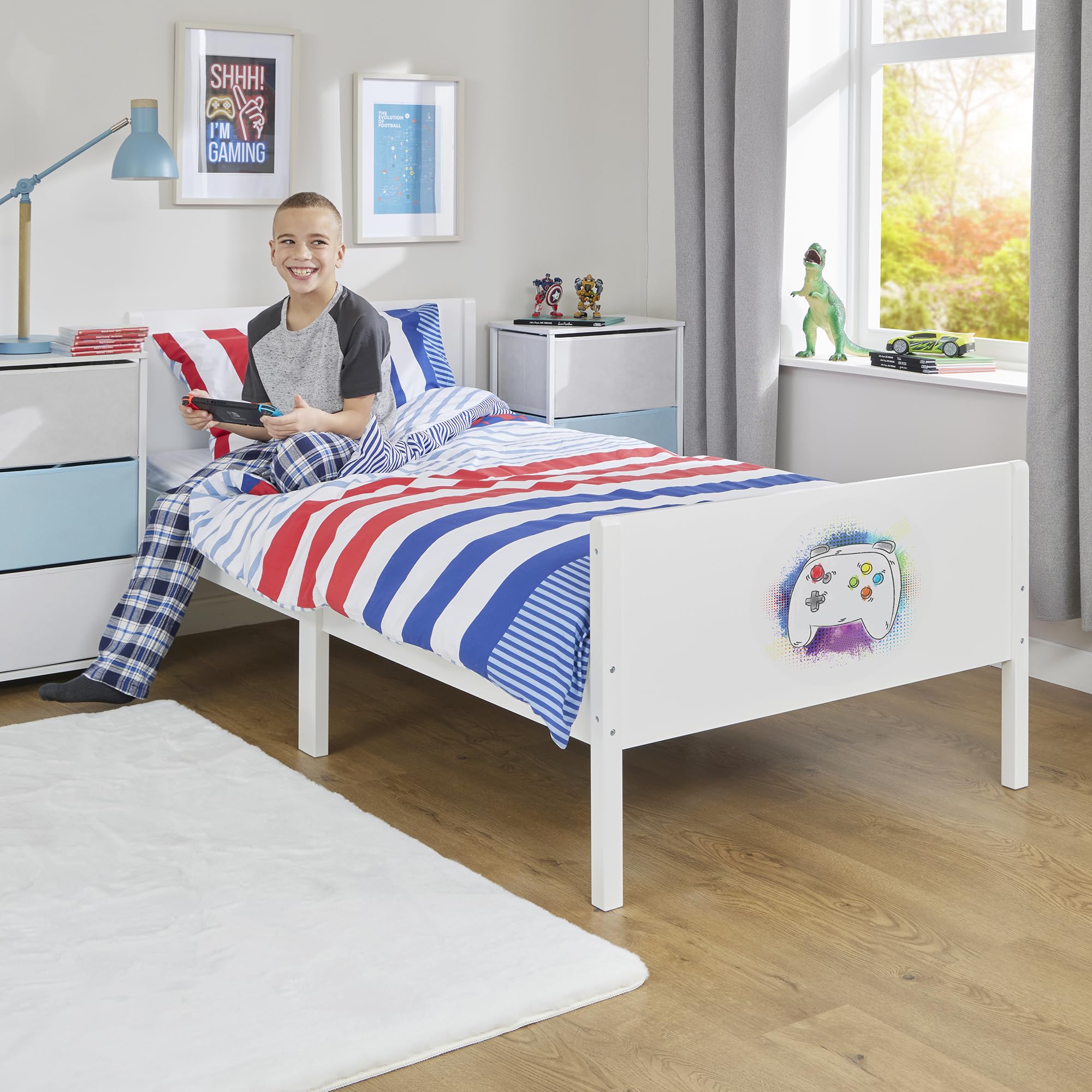 Liberty House Toys Single White Gaming Kids Bed