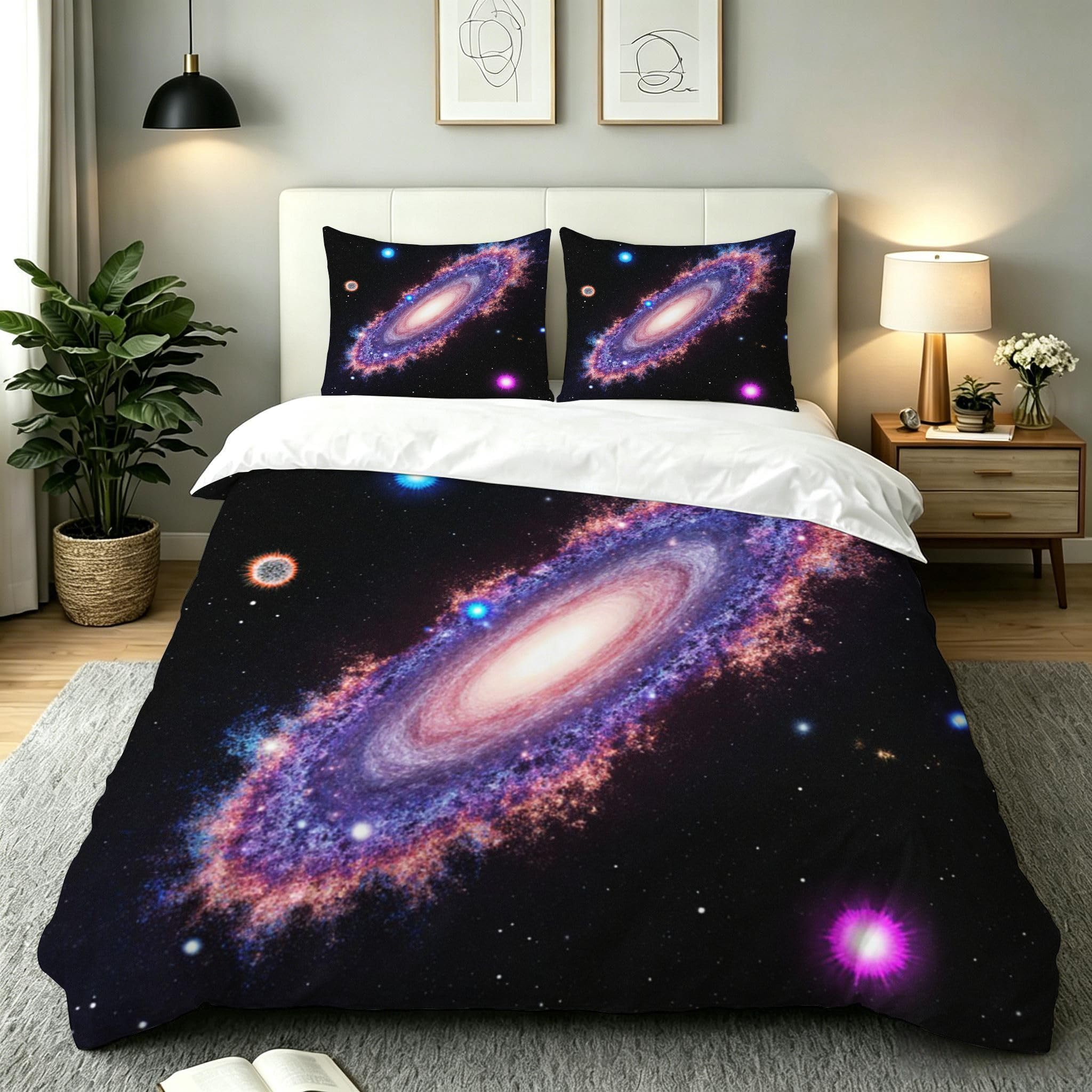 Funda Nórdica Cama 180, 240x260 cm Estrellas Moradas, AQ2148