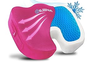Sleepavo Pink Memory Foam Seat Cushion for Enhanced Comfort and Pain Relief