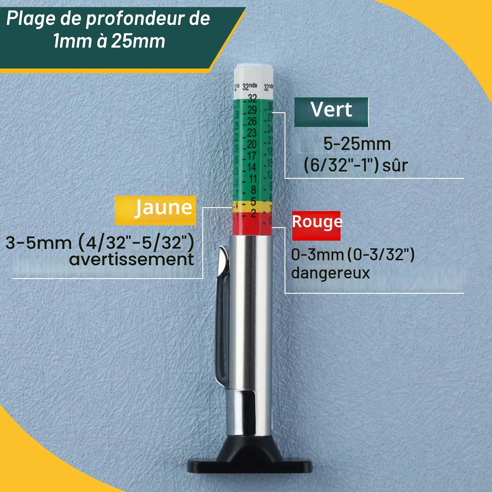 SPEEDWOX Lot de 8 jauges d'épaisseur de garniture de frein SAE et métriques pour voiture, camion et bus - Code couleur - 2 mm à 12 mm