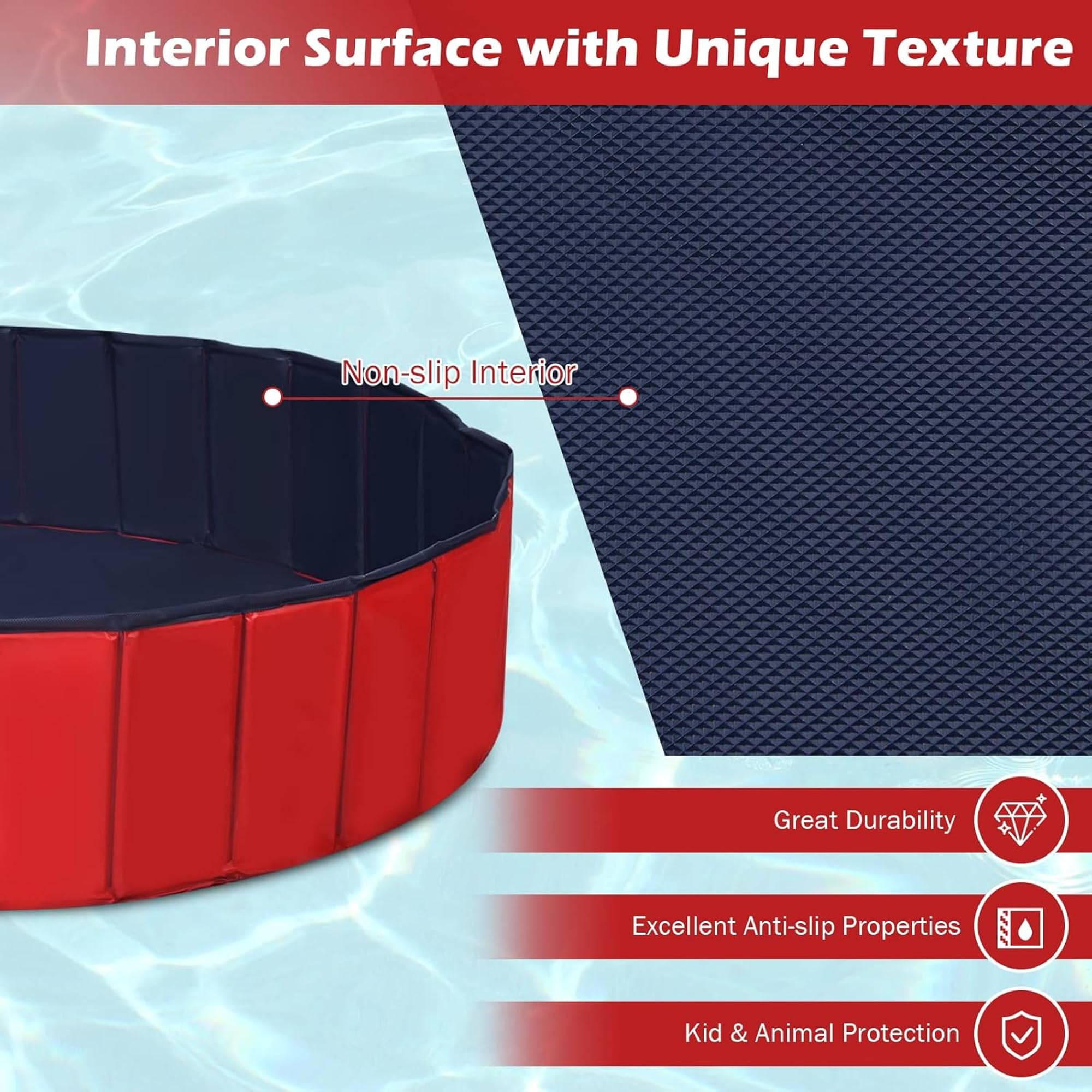Kidology 4-in-1 Foldable Kids Pool - Ball Pit, Sandbox & Toy Storage Durable & Portable Outdoor/Indoor Activity Pool Ball Pit Structure for Toddlers & Kids - Balls Not Included (Red, 80 * 20Cm) - Image 3 thumbnail