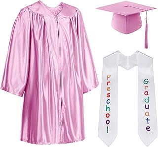 2025 Preschool Grad Caps Gown with Stole Graduation Cap with Tassel Kindergarten Graduation Set for 4-6 Years Children