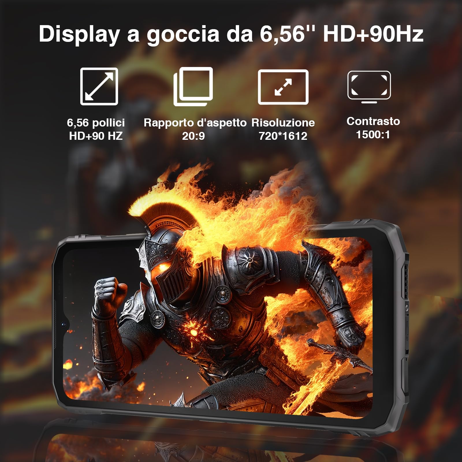DOOGEE Blade 10 Rugged Smartphone 2024, 9GB+128GB/2TB Telefono Indistruttibile Android 14, 6.56” HD+ 90Hz IPS, 10.7mm Ultra-thin, 3 Slot/4G Dual SIM, 5150mAh/16MP+8MP/Octa Core/GPS/Face Unlock