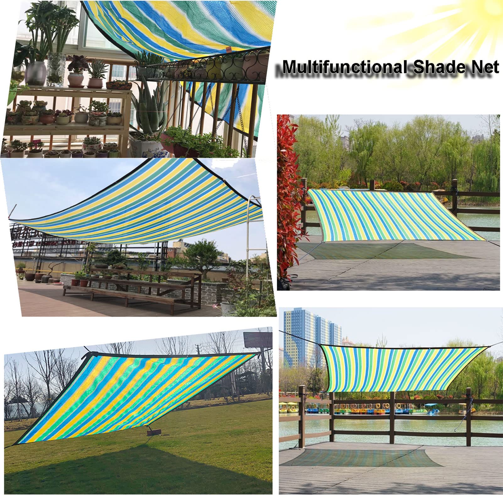 Malla de sombreo de 6 x 10 m para Plantas de Invernadero, Tejido con protección UV del 90% y Ojales, Ideal para Flores, Patios, césped y Exteriores.