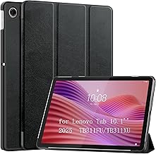 Case for Lenovo Tab 2025 10.1 Inch – Ultra Slim Smart Case Cover for Lenovo Tab TB311FU, Black