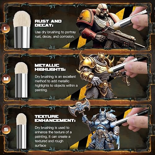 Miniatura 3 de Golden Maple Juego de 10 pinceles de pintura en miniatura para acrílico, acuarelas y pintura por número, estatuilla