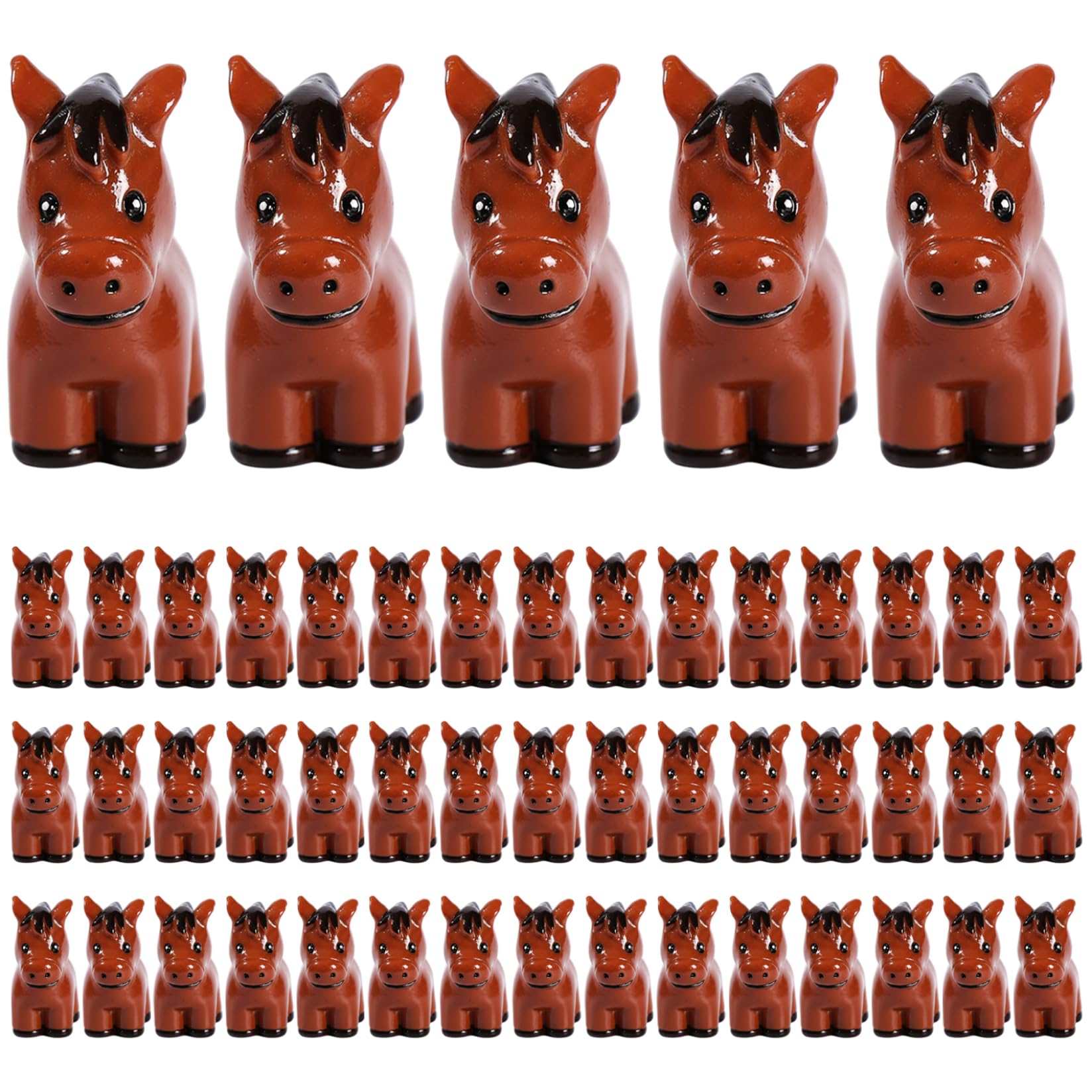 BEAHING Mini Horse Figurines 50Pcs Small Resin Animal Figurine for Fairy Garden Crafts Decor