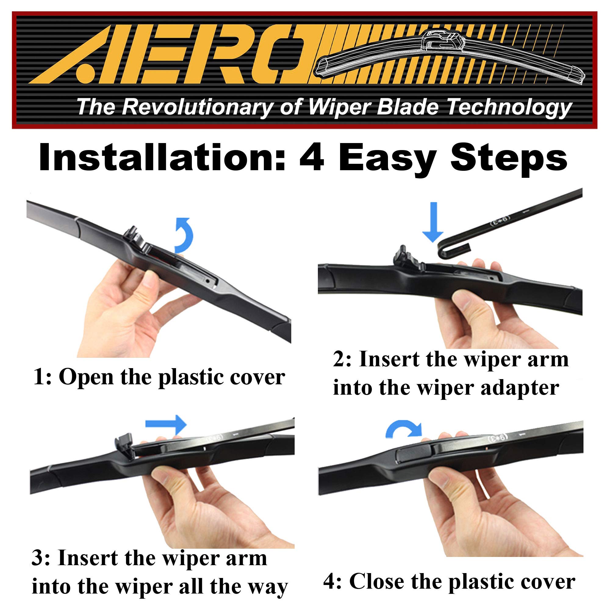 AERO Voyager 22" & 16" Premium All-Season Windshield Wiper Blades Extra Refills - View #7
