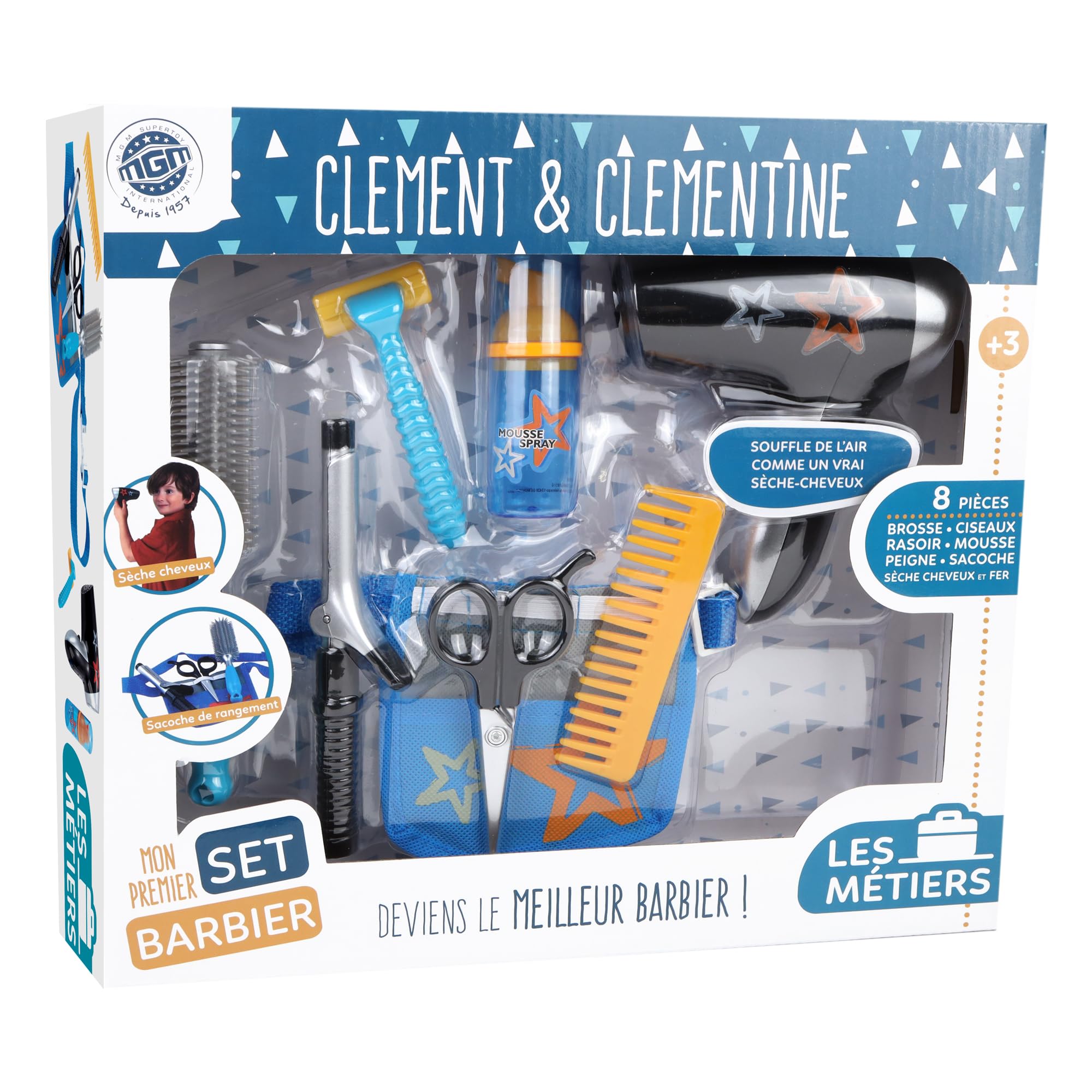 Juego de imitación de barbero azul de 35 cm para regalar a niños 8