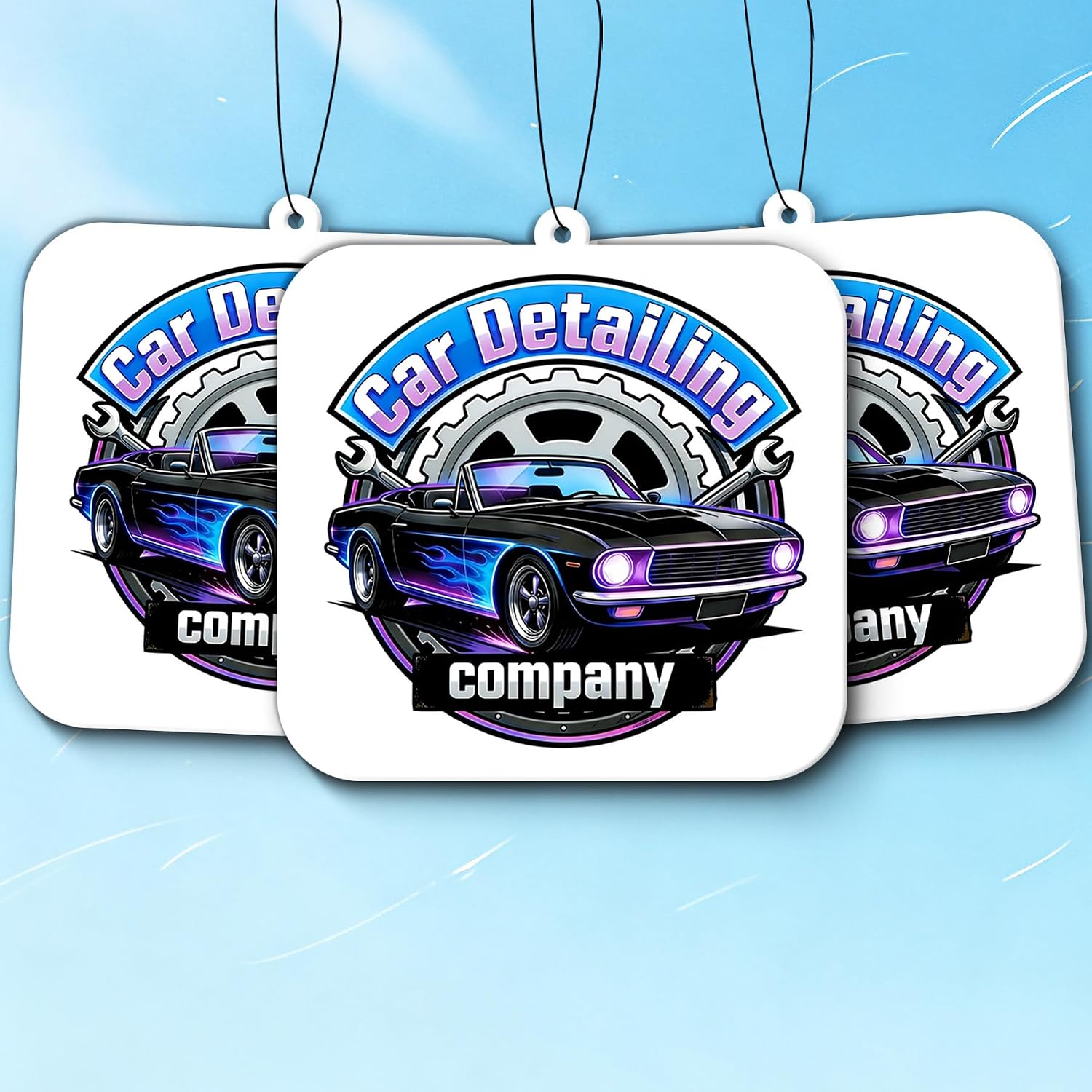 10-1000 Pcs Custom Logo Car Air Fresheners, Wholesale Personalized Car Air Fresheners, Custom Double-Sided Car Air Fresheners Suitable for Truck and Business Branding Events (Rectangle)