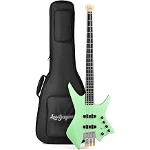 Leo Jaymz Headless Bass Guitar, Electric Bass, Unique Design Light Green