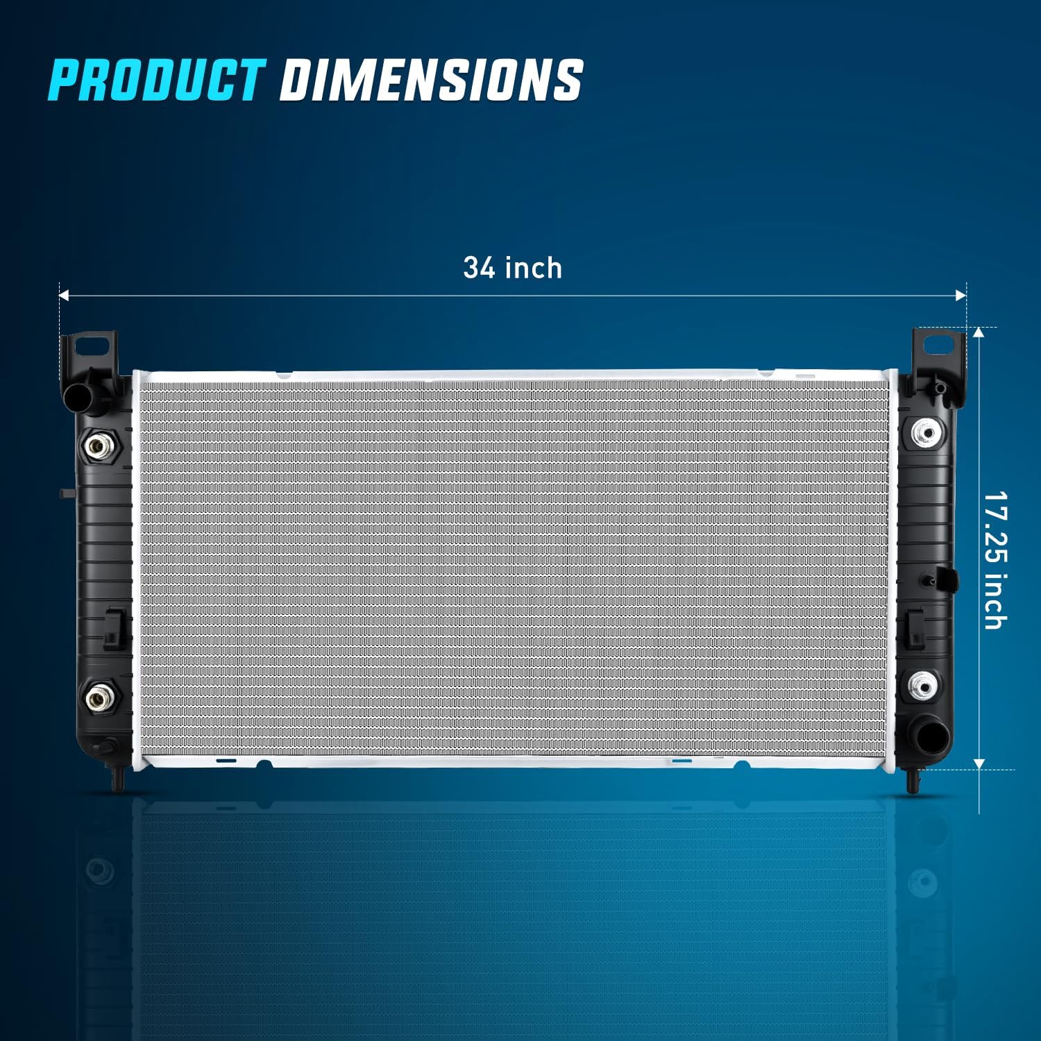 Nilight 34" Radiator for Chevy Silverado 1500 1999-2003 2004 2005 2006 2007 2008 2009 2010 2011 2012 2013, Suburban Tahoe, GMC Sierra 1500 Yukon XL, Cadillac Escalade, Automatic Transmission