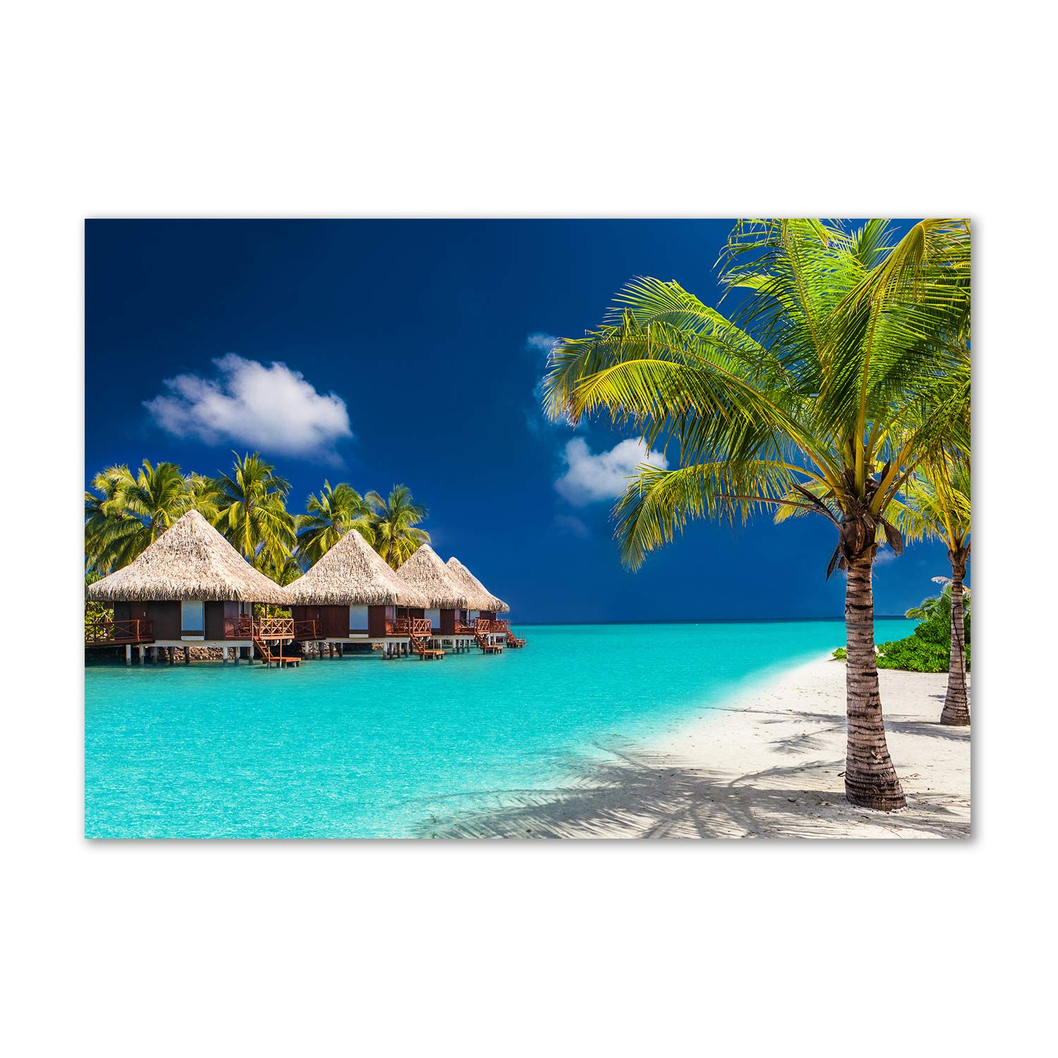 Tableau plexiglas bungalows aux Maldives Tulup pour décoration murale salon