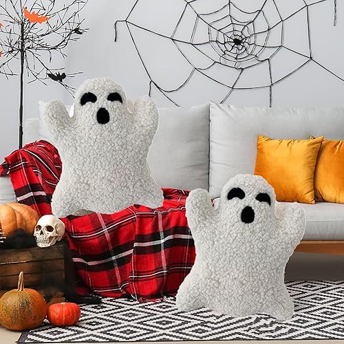 Miniatura 2 de Juguetes de peluche de fantasmas de Halloween, lindos cojines de peluche decorativos divertidos de fantasma, cojín de decoración, 7.9 pulgadas